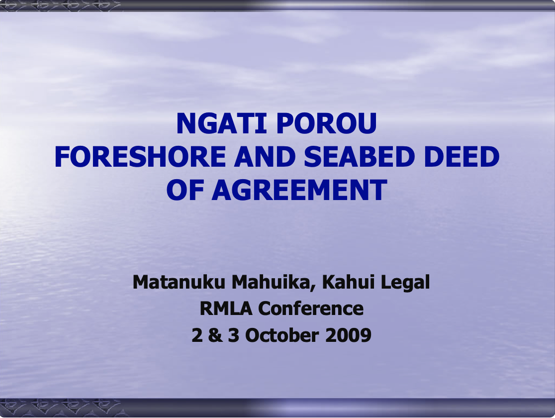 Innovative Iwi Environmental Management Frameworks – Onwards and Upwards