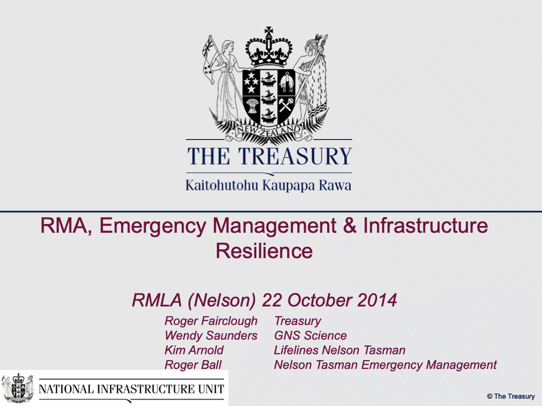RMLA Nelson : RMA, Emergency Management & Infrastructure Resilience