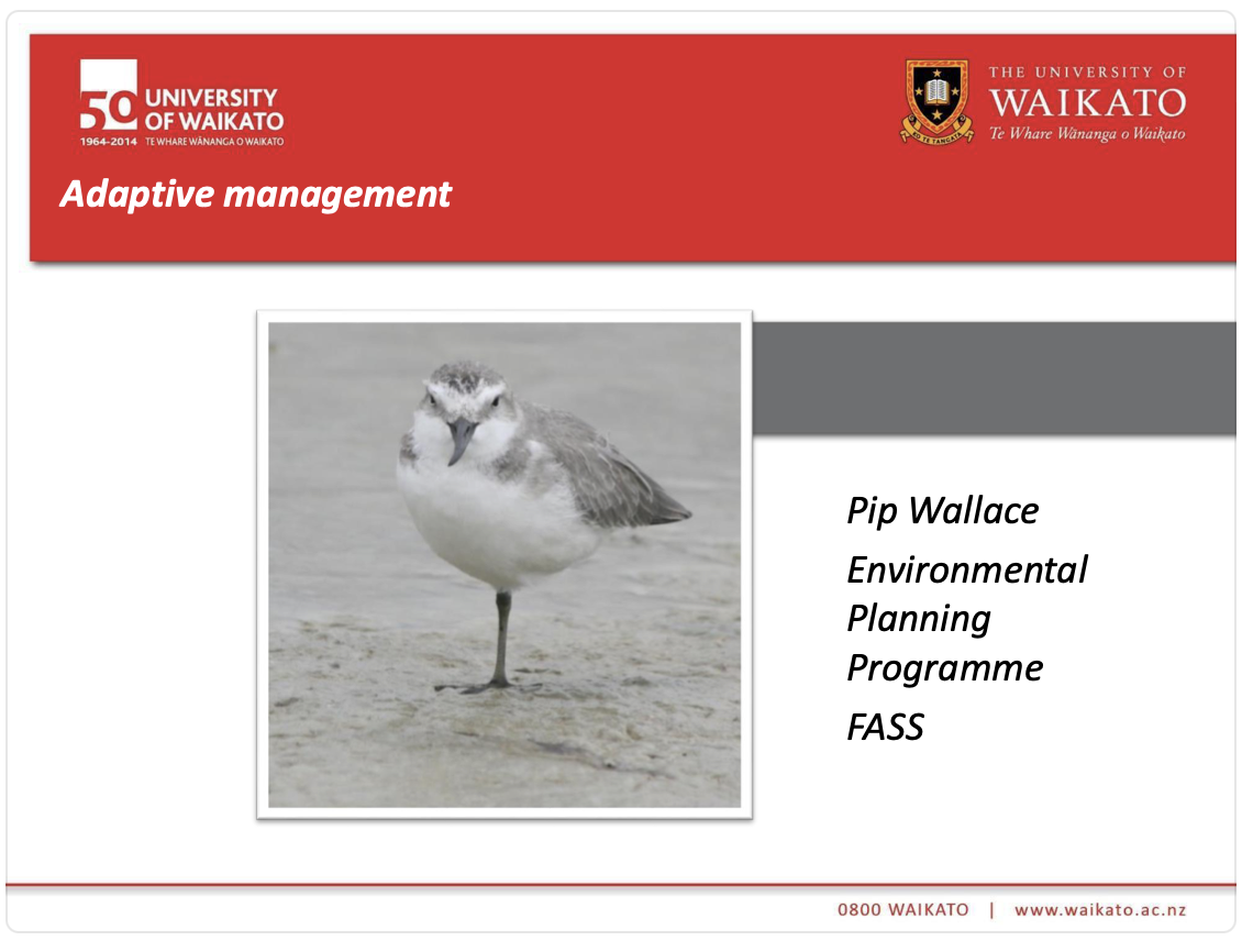 Adaptive Management Workshop Session