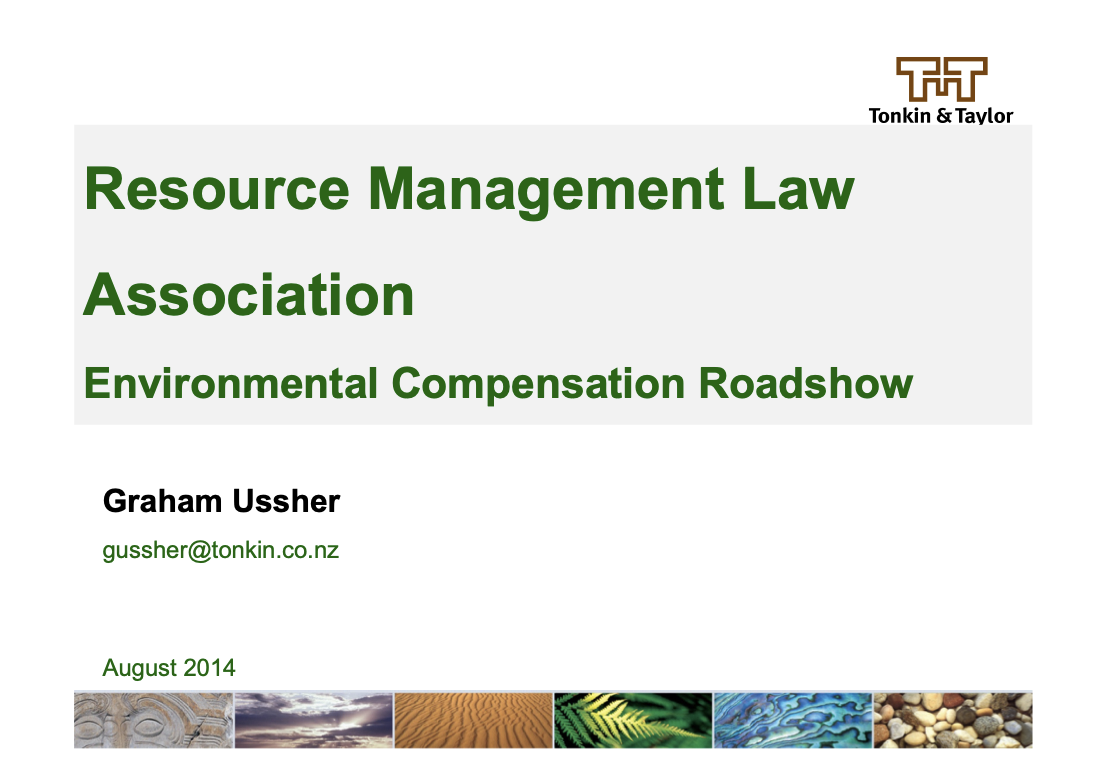 RMLA Environmental Compensation Roadshow