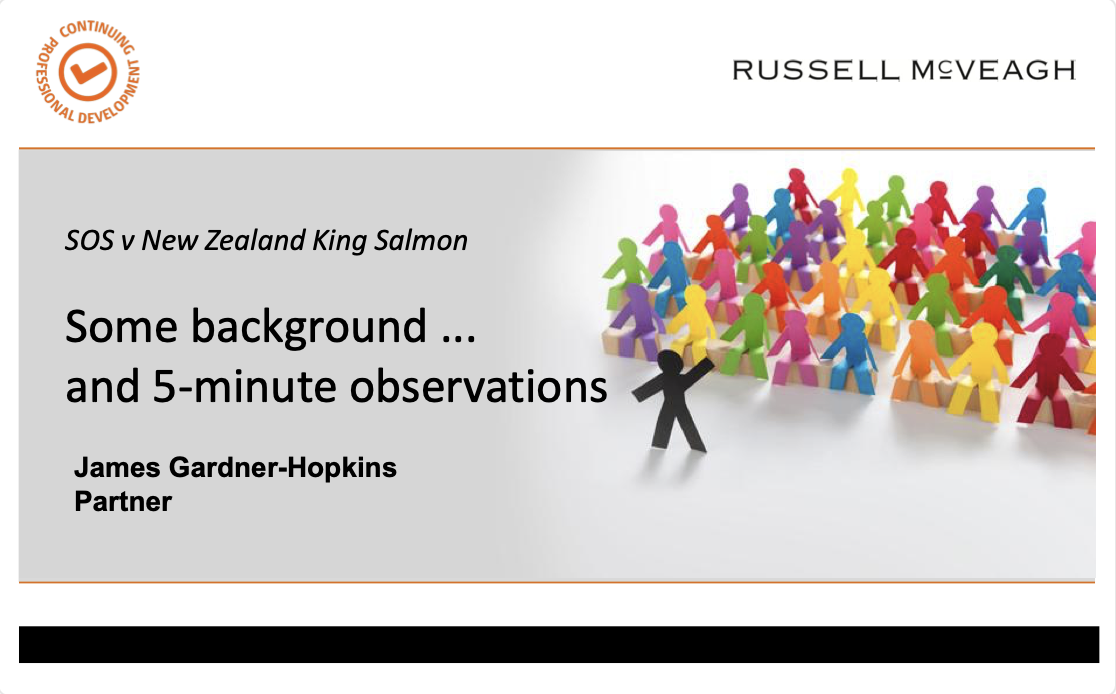 Panel discussion on the New Zealand King Salmon Decision