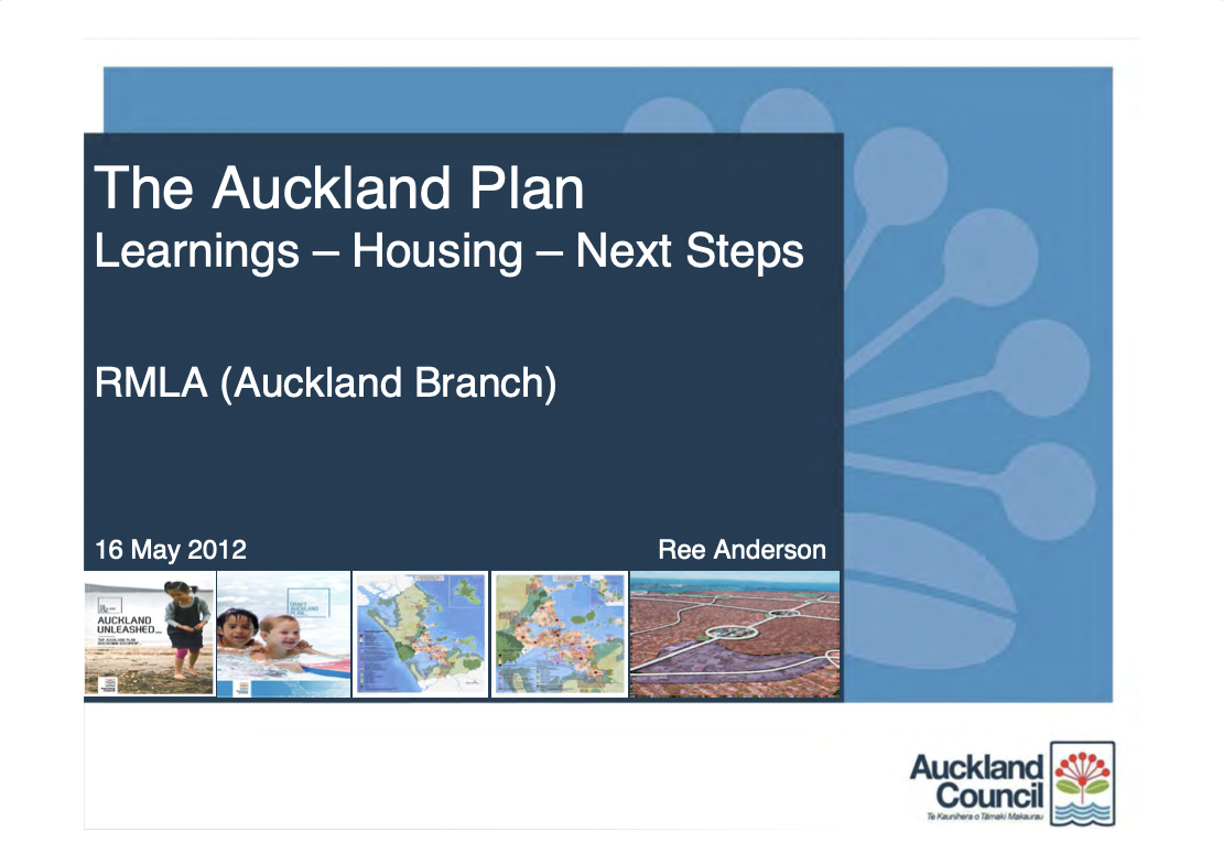 RMLA Auckland Branch : The Auckland Plan