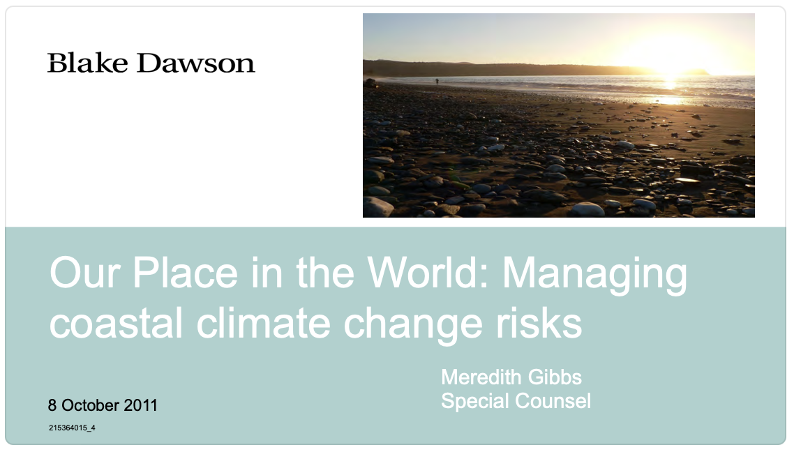 Managing coastal climate change risks