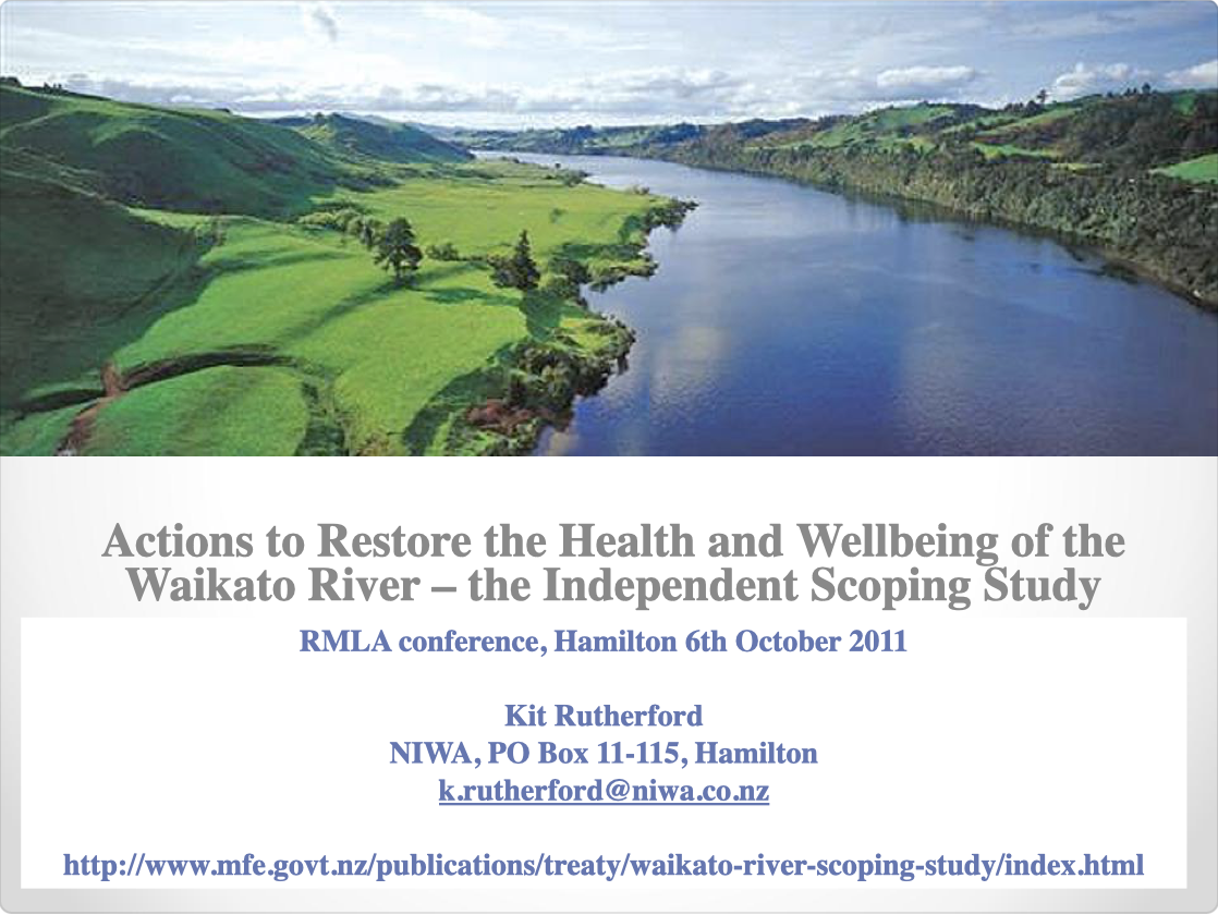 A new strategic framework for the management of the Waikato River