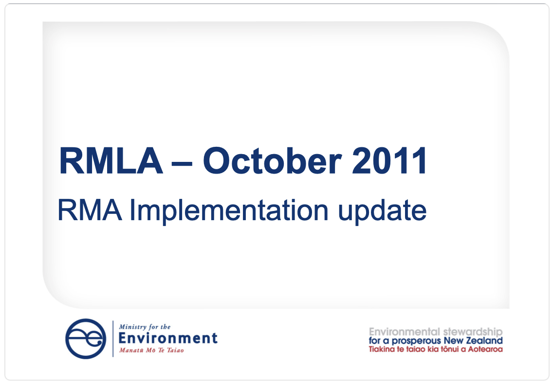RMA Journeys with the EPA and MfE : what's new?