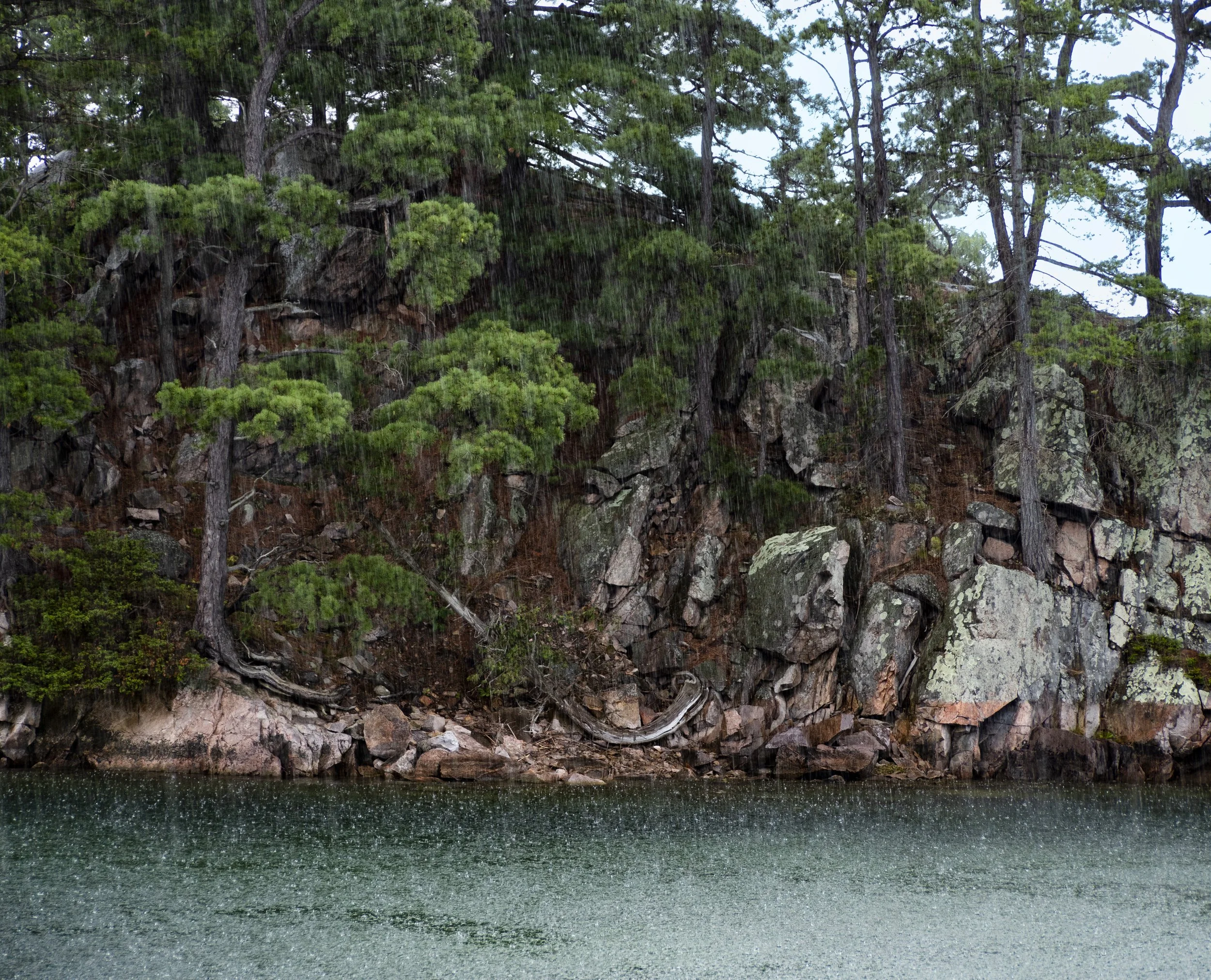 Rain On Shoreline Sculptures