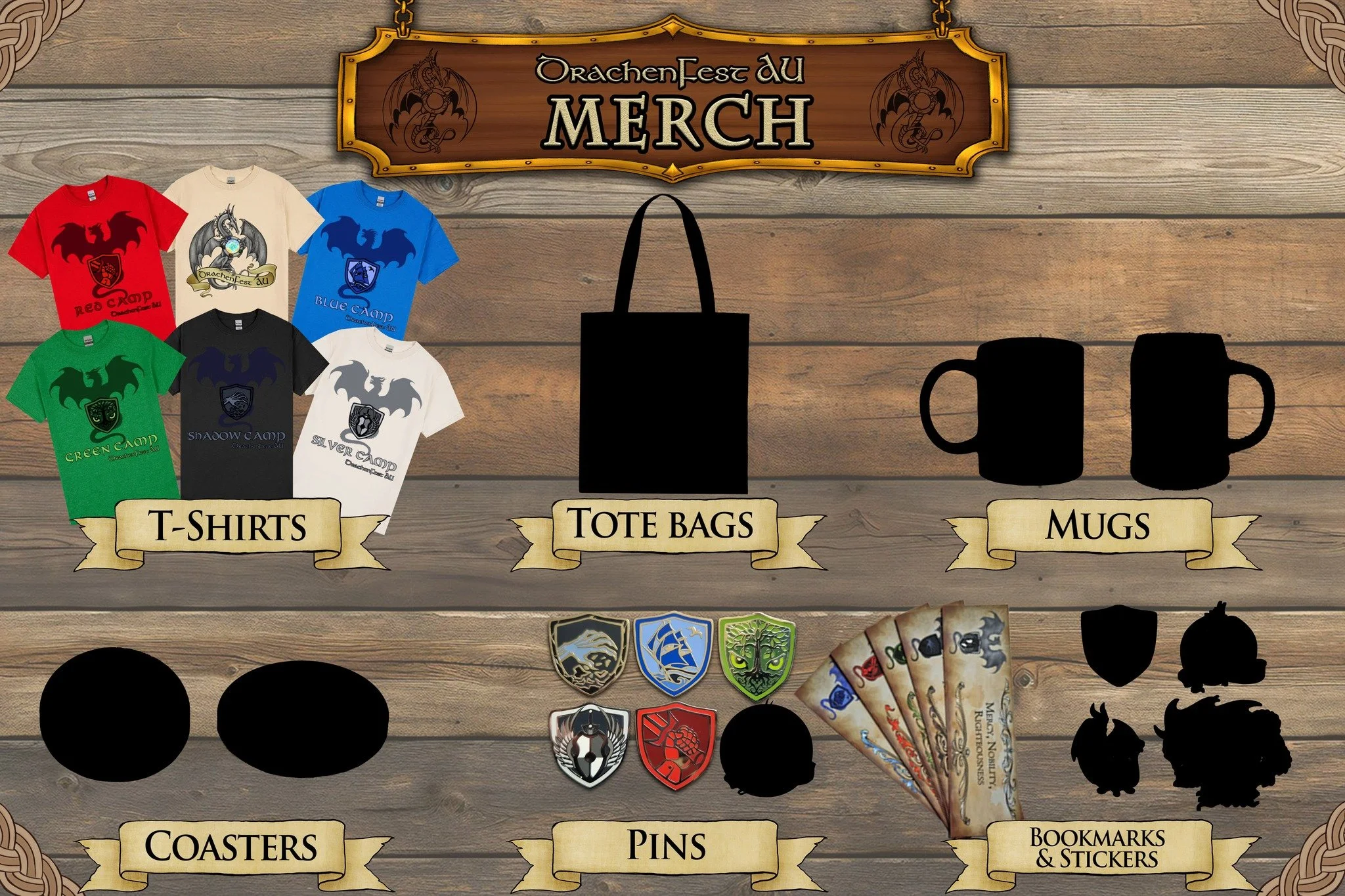 The votes are in!

The first DFAU merch reveal is here, and the Dragonlands have spoken: T-shirts!

We&rsquo;ve got 6 designs to show off, featuring each Avatar plus the main DFAU logo. Pick the one that calls to you and get ready to rep your faction