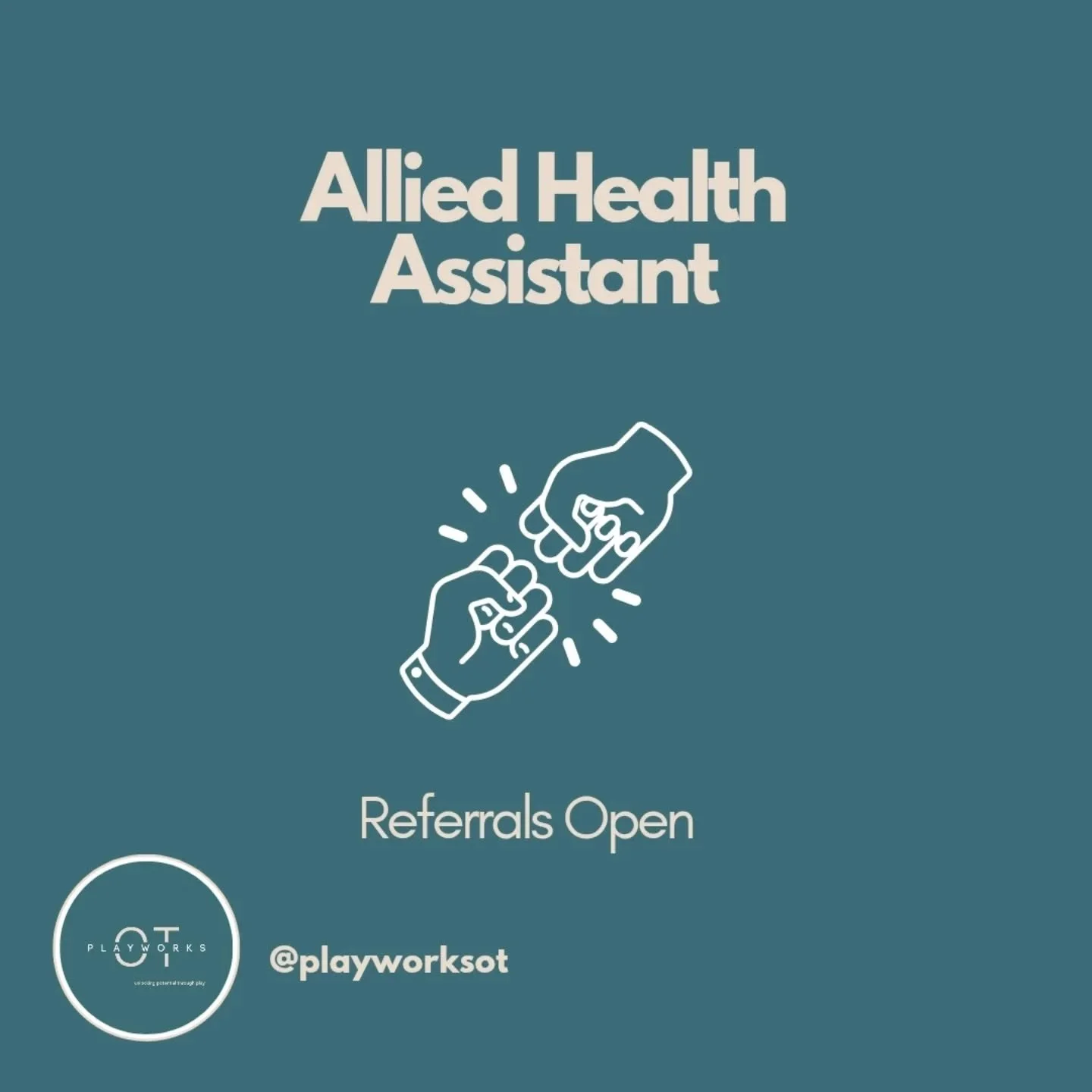 Playworks OT is excited to now be able to offer Allied Health Assistant AHA support to our clients. An AHA works under the guidance and supervision of a qualified Allied Health Professional to provide therapy programs and support to clients to practi