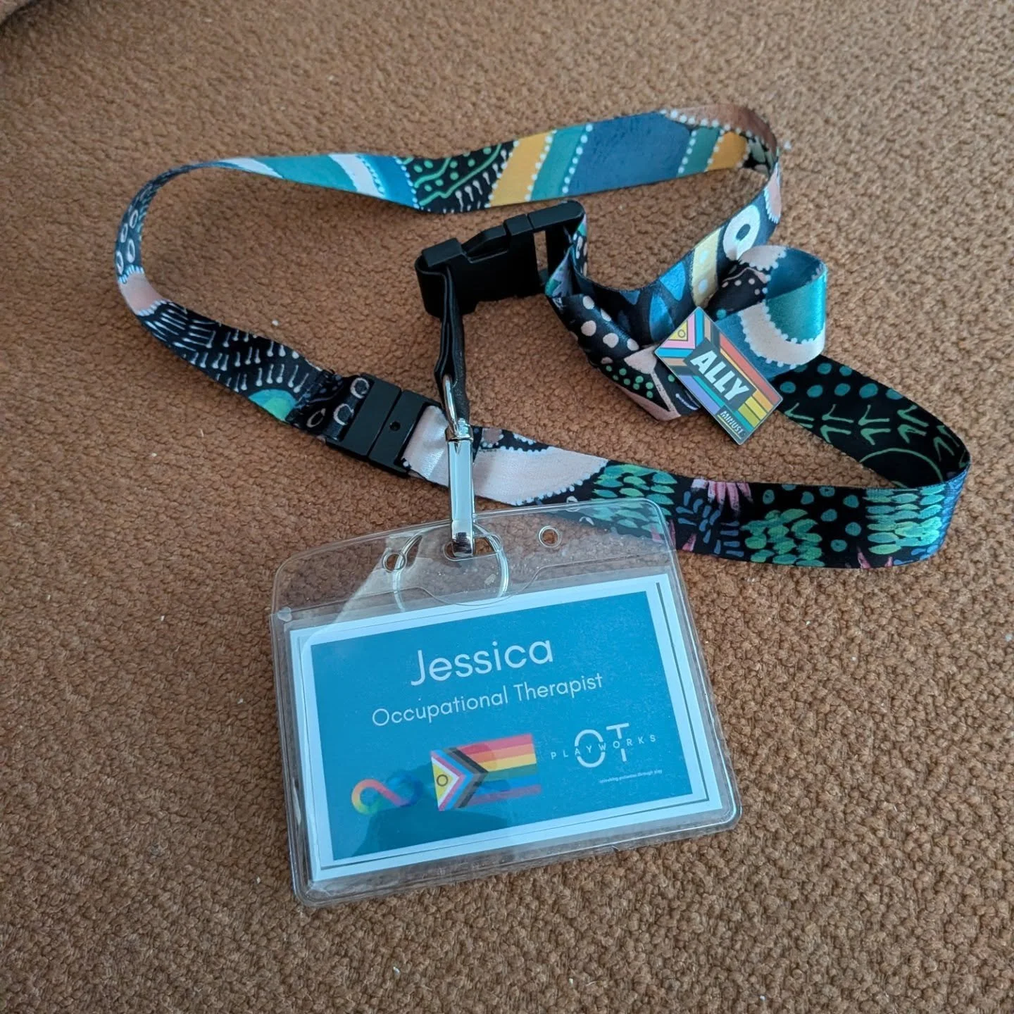 Our new lanyards at @playworksot are a work of art... Literally. 

This beautiful artwork By the Waterhole is available to purchase on clothing and accessories @yarn_marketplace 

Yarn celebrates and supports first nation and indigenous artists. 

#b