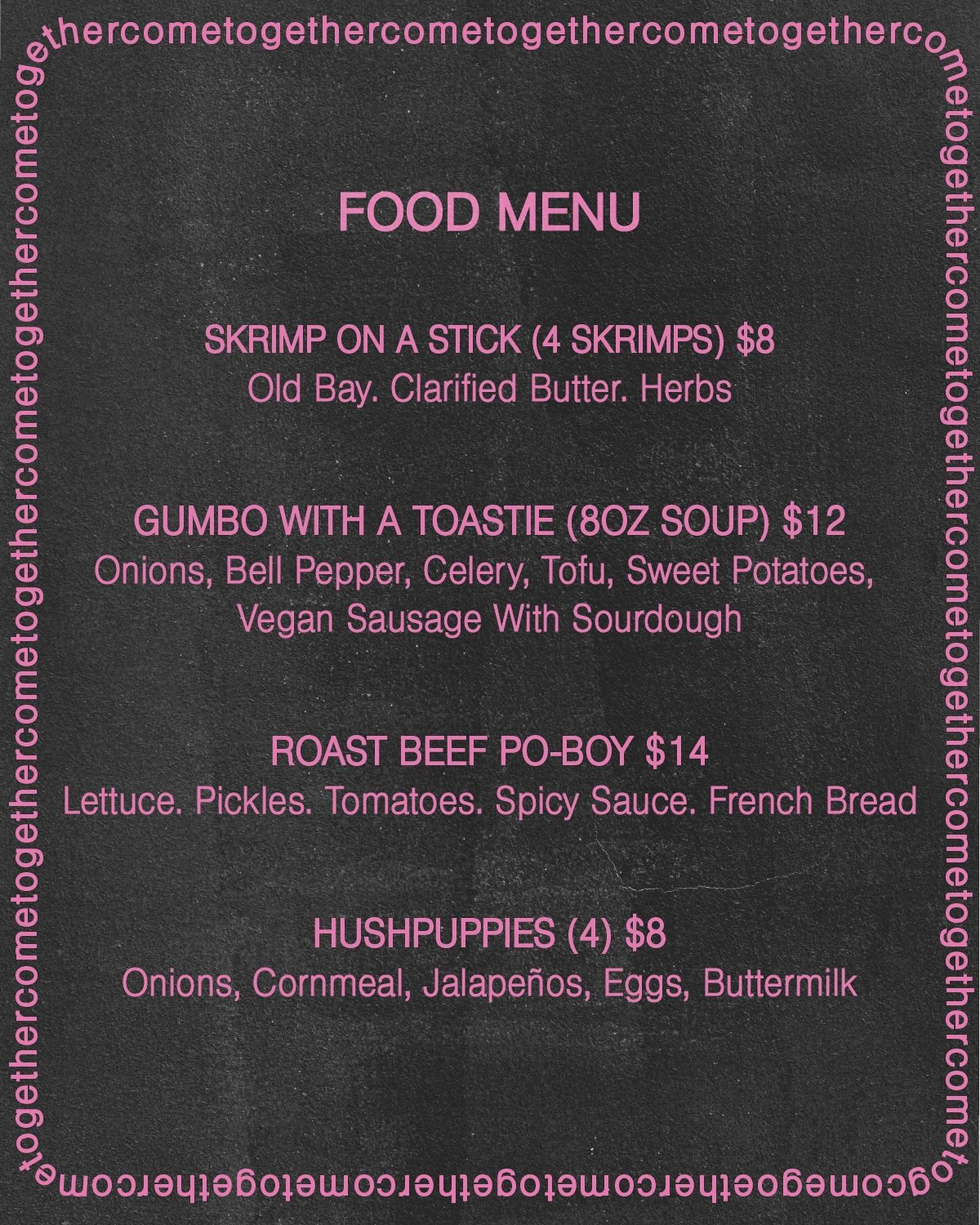 NOLA inspired food and drink menu is here for our industry social on May 21st‼️📣

Huge shoutout to @thelori_ and @theempressfreedom for putting together this menu, swing by next Tuesday to get some grub/bevvys while you meet like minded people🫶

If