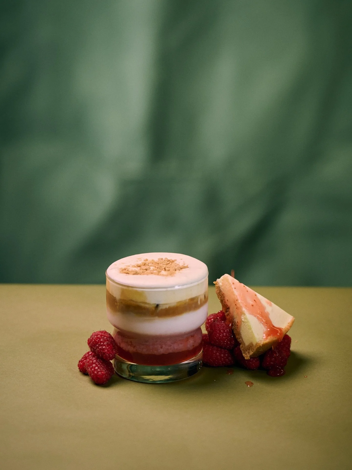 RASPBERRY CHEESECAKE LATTE 

For the final piece of our spring menu, we brought back a fan favorite from Valentine&rsquo;s Day, the Raspberry Cheesecake Latte! This layered treat features house raspberry sauce, espresso, rich cheesecake cream top and