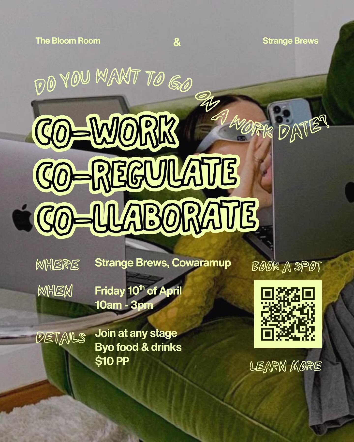 Hi hello! 

We are excited to be able to hold another co-working event &amp; hopefully can continue to on the regular! ✨🪽

If you missed out last time or keen to simply co-work in a spacious, industrial environment with like-minded working humans or