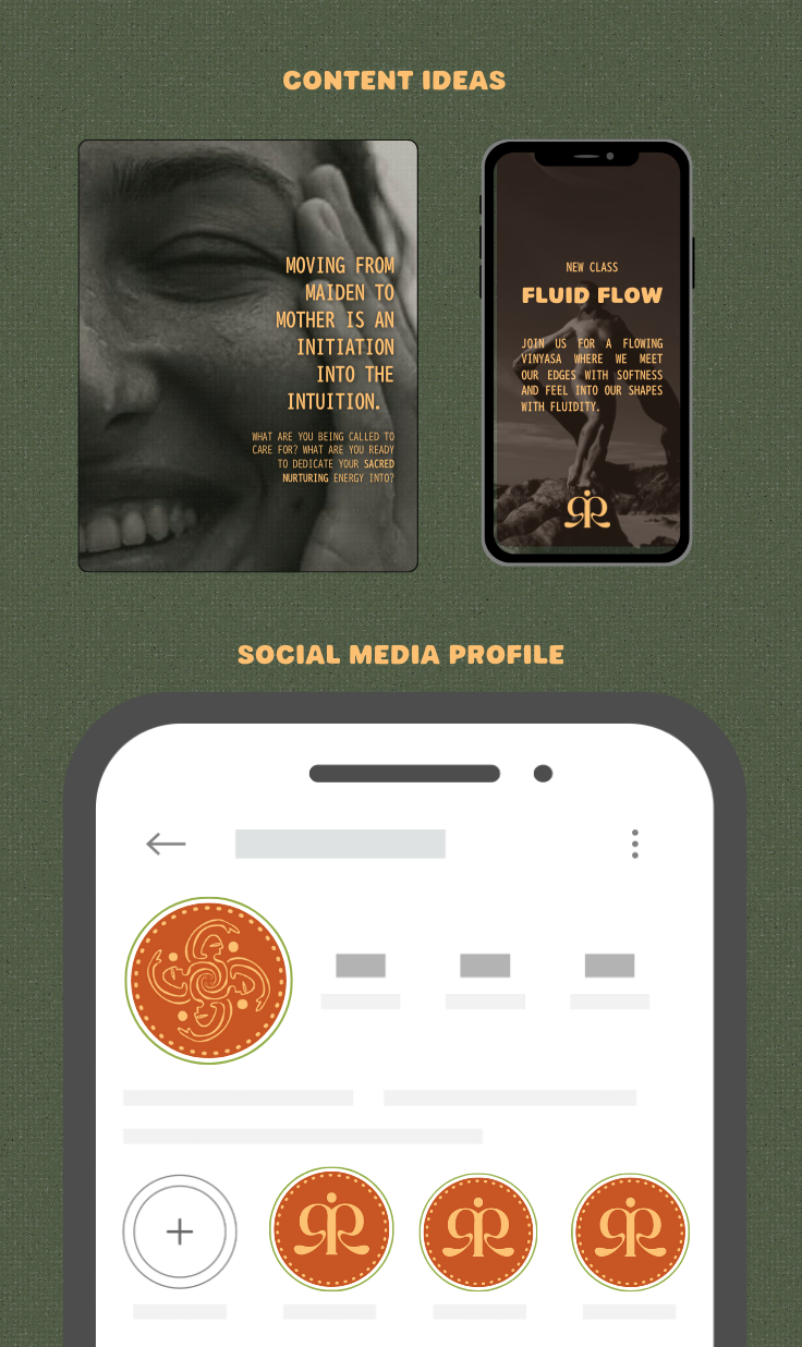 Brand Board & Merch for Yoga & Womens Wellness Brand - Rhyhthm Remedies