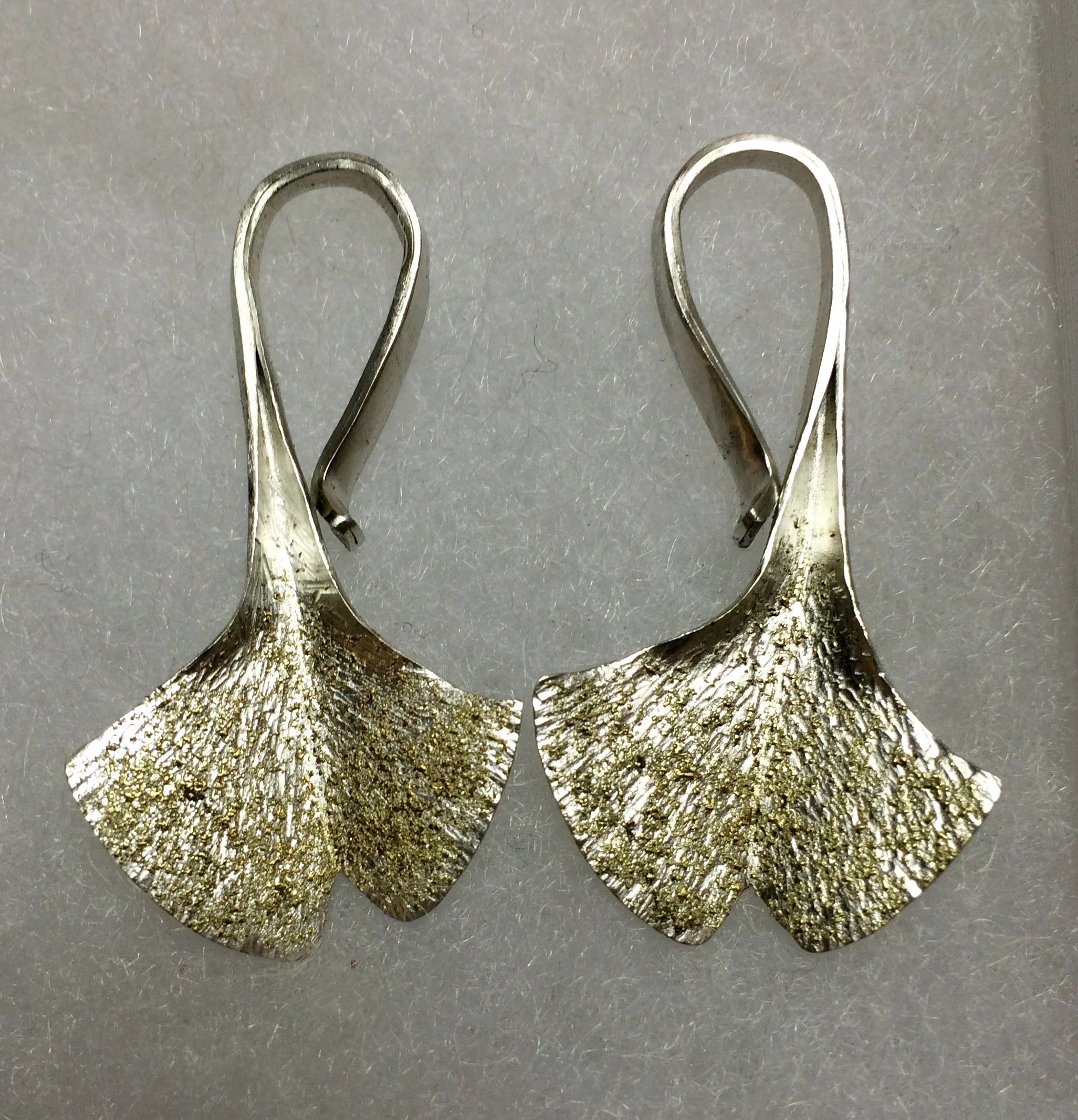 Ginkgo Earrings with Gold Dust 