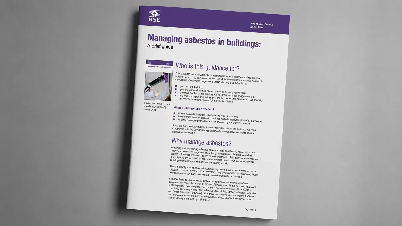 INDG223 Managing asbestos in buildings