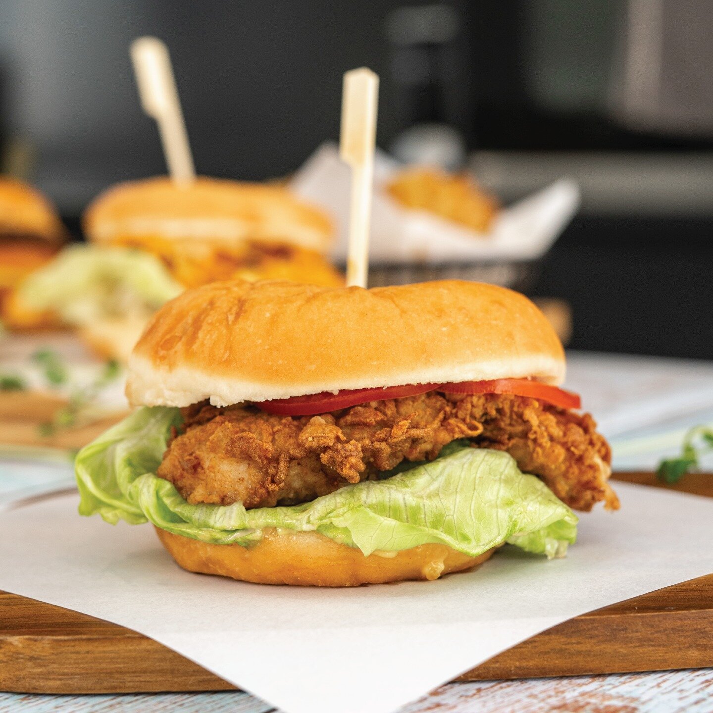 Let us introduce you to a burger that's close to our hearts - the Motha Clucka! 🤤 This one's a family favourite, featuring crispy, lightly spiced fried chicken to perfection, cradled in our famous warm, soft bun, with a selection of tasty sauces. An