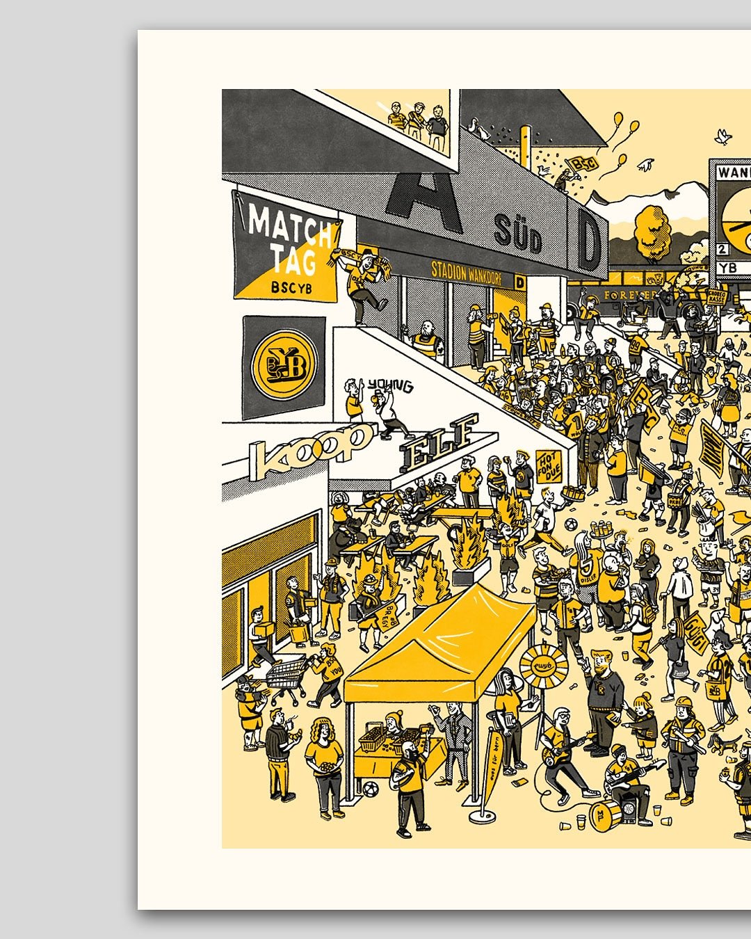 Quartierplatz Wankdorf

die Wimmelbilder aus unserem YB-Wimmelbuch gibt es nadisna auch als gelb-schwarze Prints im Format 50x70. Die Siebdrucke sind von uns selbst gedruckt und auf 50 Exemplare limitiert. Erh&auml;ltlich bei uns im shop.opak.cc

#wi