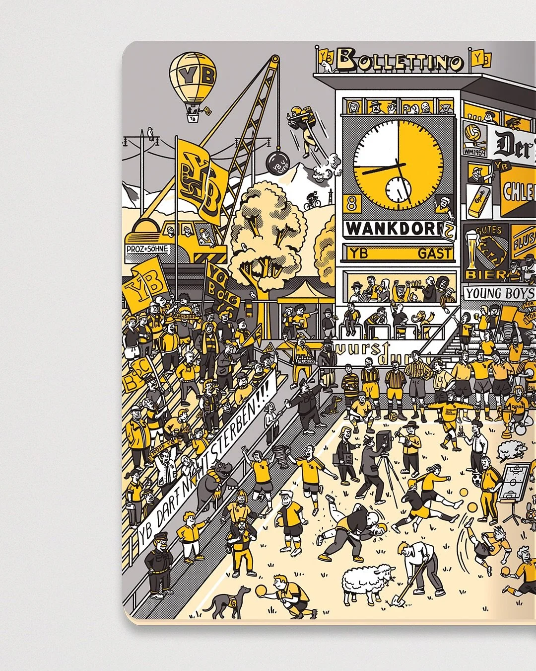 18.10.2025 &mdash; 100 Jahre Stadion Wankdorf

Das erste Wimmelbild in unserem YB-Wimmelbuch entf&uuml;hrt dich ins altehrw&uuml;rdige Wankdorf-Stadion. Ein Ort voller Emotionen, Legenden und unvergesslicher Geschichten. Gespickt mit liebevollen Deta