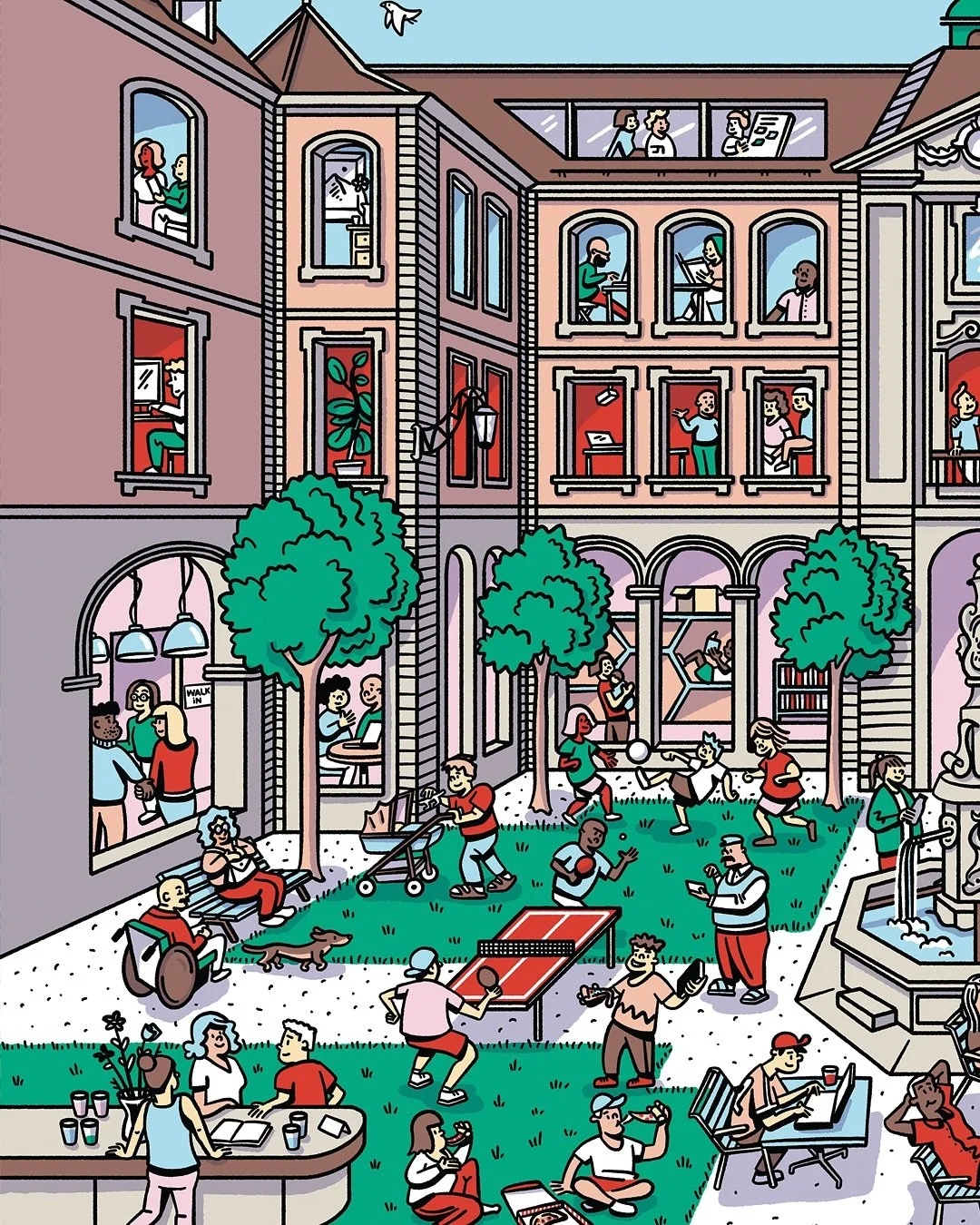 wimmelbild f&uuml;r das berner generationenhaus zum 10 j&auml;hrigen jubil&auml;um

vielen dank f&uuml;r den sch&ouml;nen auftrag @bernergenerationenhaus 

#wimmelbild #searchandfind #illustration #illustratorenschweiz #bern #illustrations #bernergen