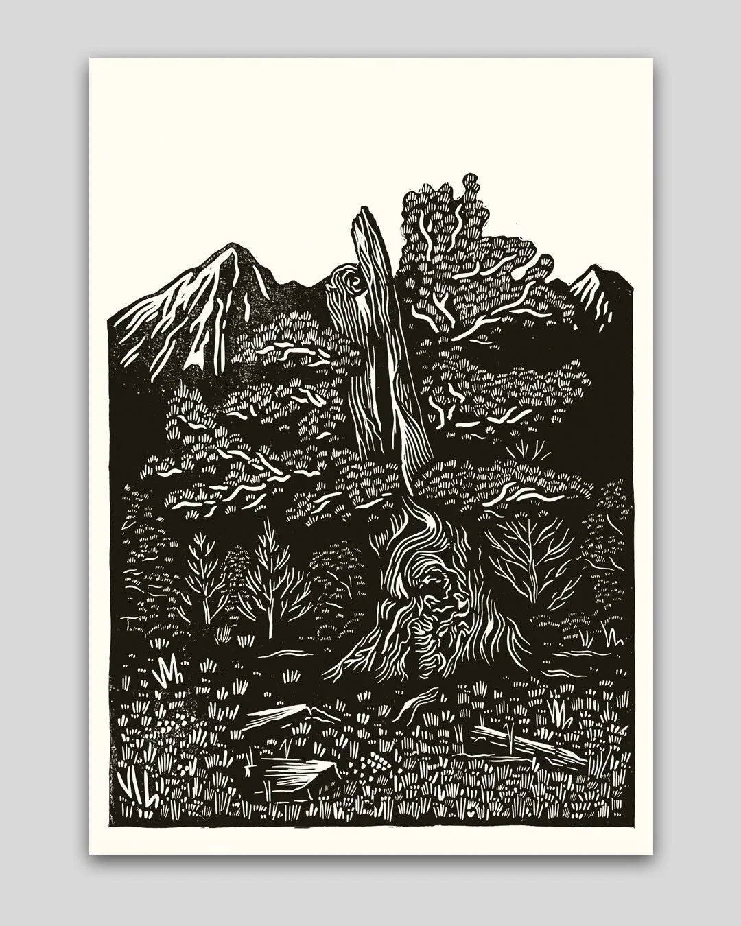 neben siebdrucken und risoprints bieten wir nun auch einen ersten linolschnitt #moosalp in unserem shop.opak.cc an.

der linocut zeigt einen alten arvenbaum auf der moosalp im wallis. gedruckt in schwarz, endformat A3. 1. limitierte Auflage mit 40 Ex