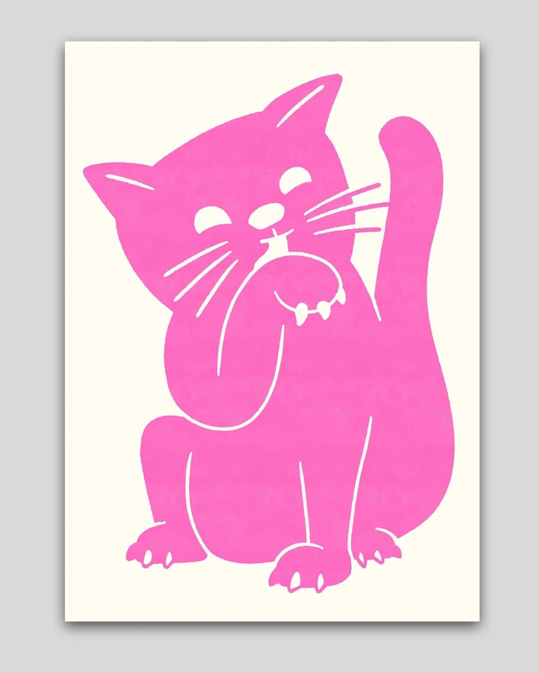 🐱🐱🐱 und der dritte #kitty print ist auch im shop.opak.cc erh&auml;ltlich. collect them all🫰
handgedruckter, limitierter siebdruck mit leuchtendem neon-pink🩷

#cat #print #screenprint #illustration