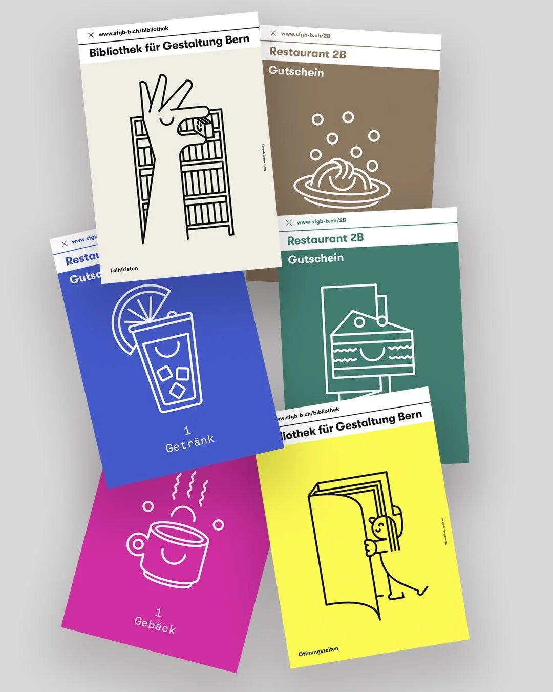 Illustrationen f&uuml;r das Restaurant 2B und die Bibliothek f&uuml;r Gestaltung in der Schule f&uuml;r Gestaltung Bern und Biel @sfgbbofficial mit @julewolski
