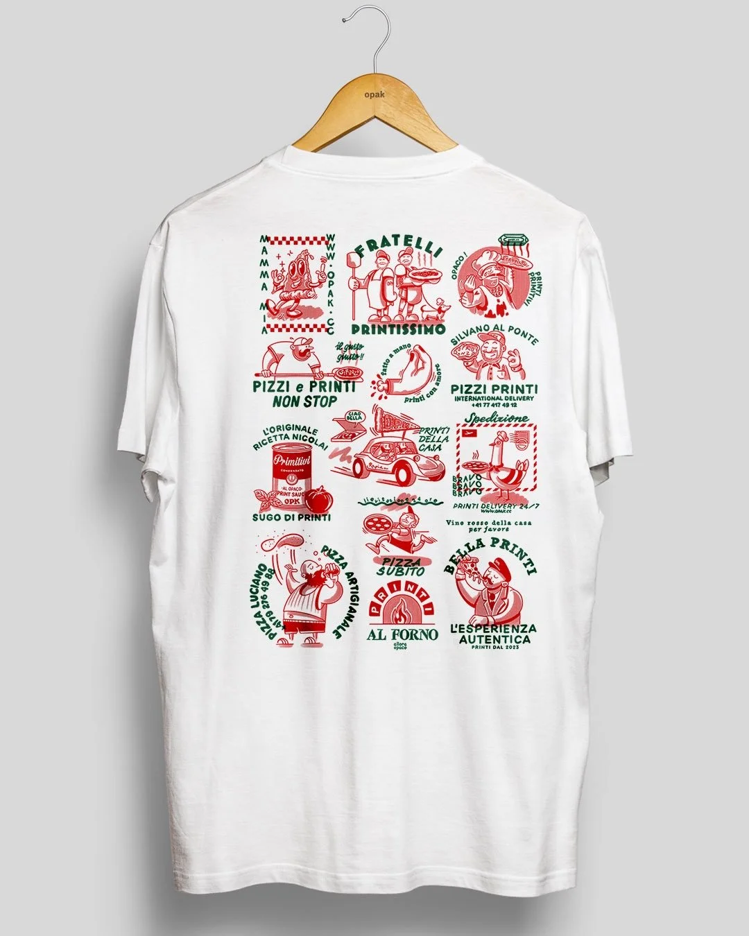 neu in unserem shop erh&auml;ltlich, das erste opak-shirt mit unserem siebdruck pizzi e printi. siebgedruckt von @d1_print_studio 

#pizza #fashion #drop