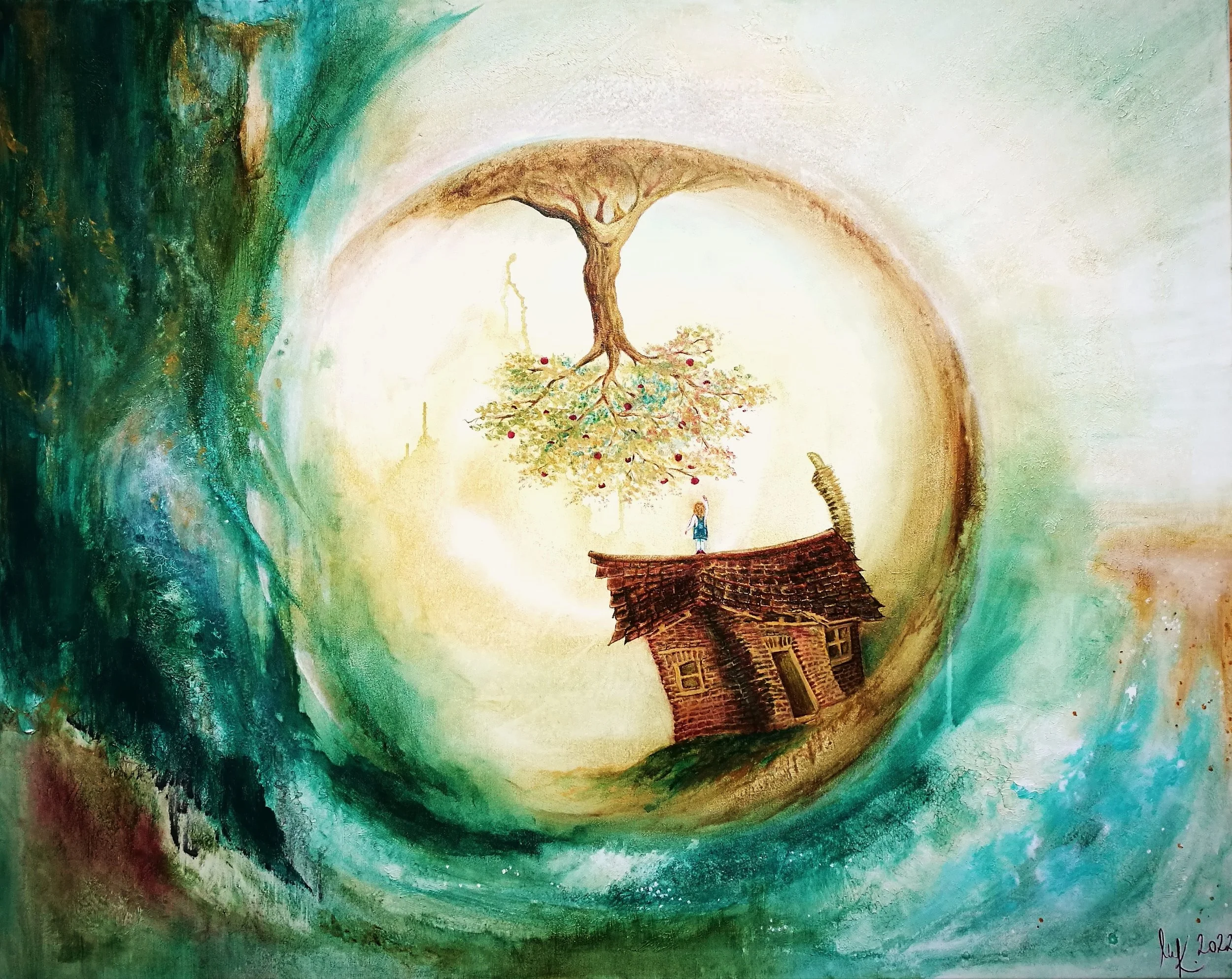 Ještě kousek, 100x80cm, akryl na plátně, 2022