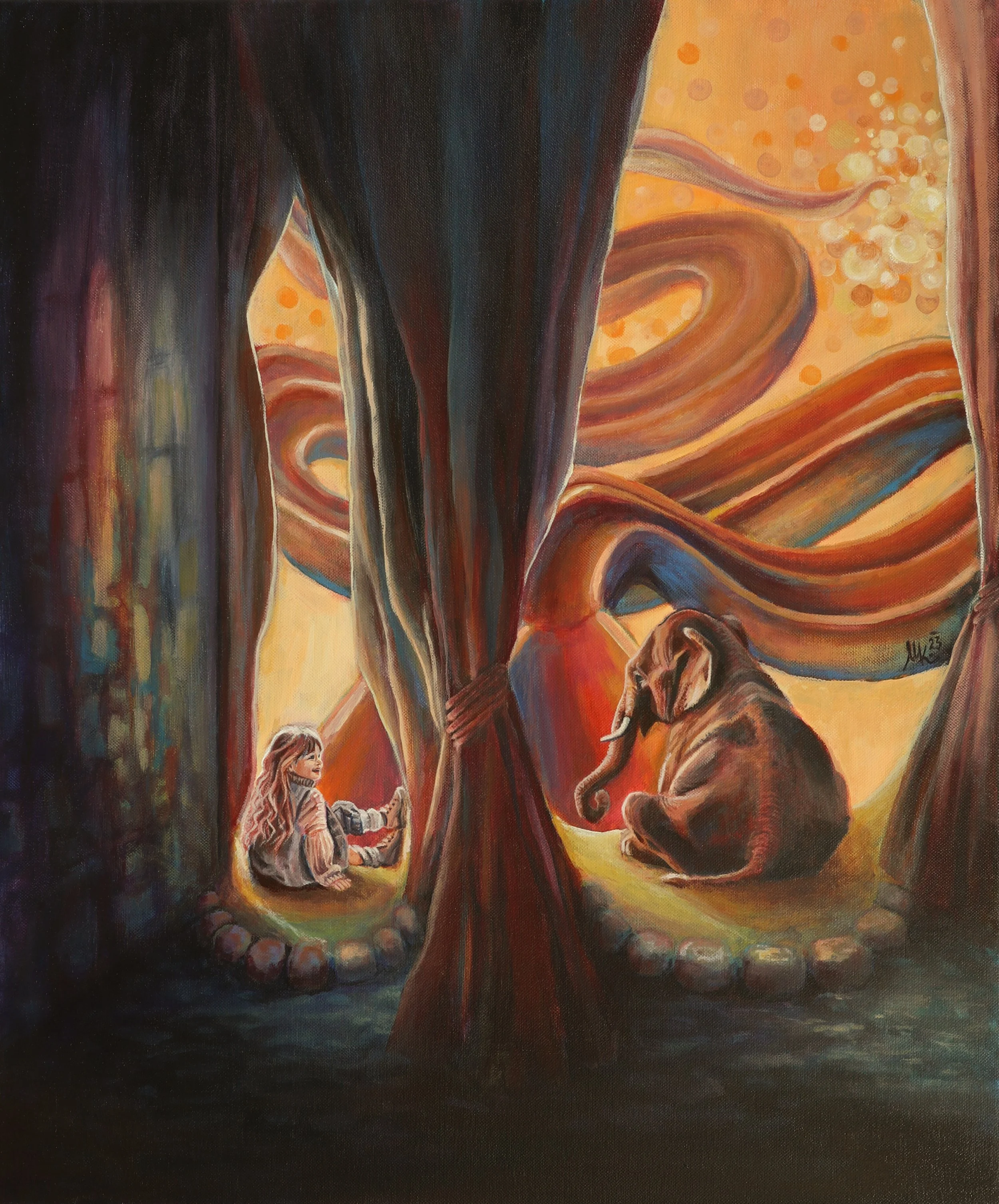 Skluzavka, 50x60cm, akryl na plátně, 2023