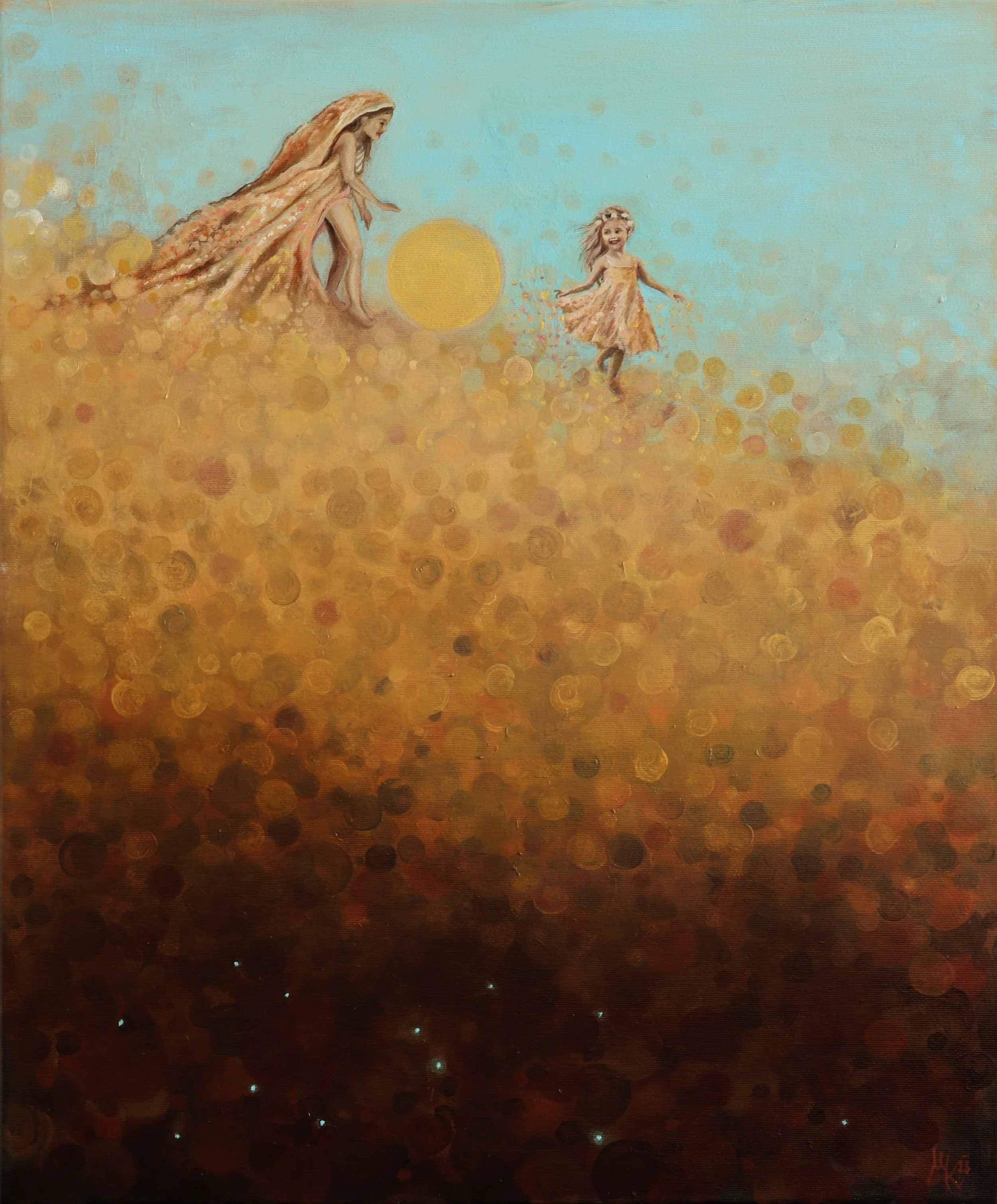 Mami, podívej, já tančím!, 50x60cm, akryl na plátně, 2023