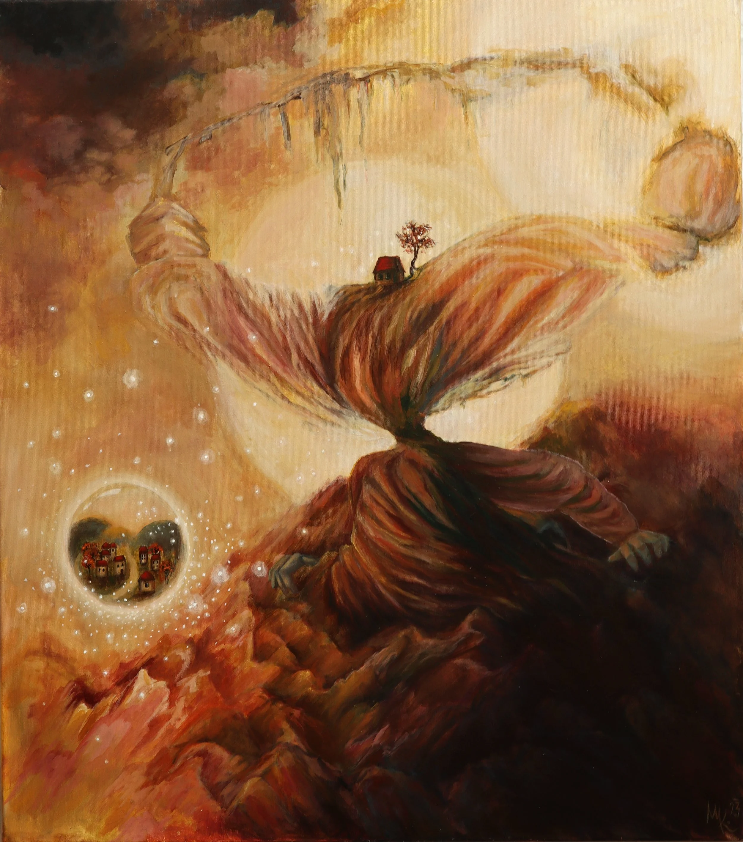 Samota, 70x80cm, akryl na plátně, 2023