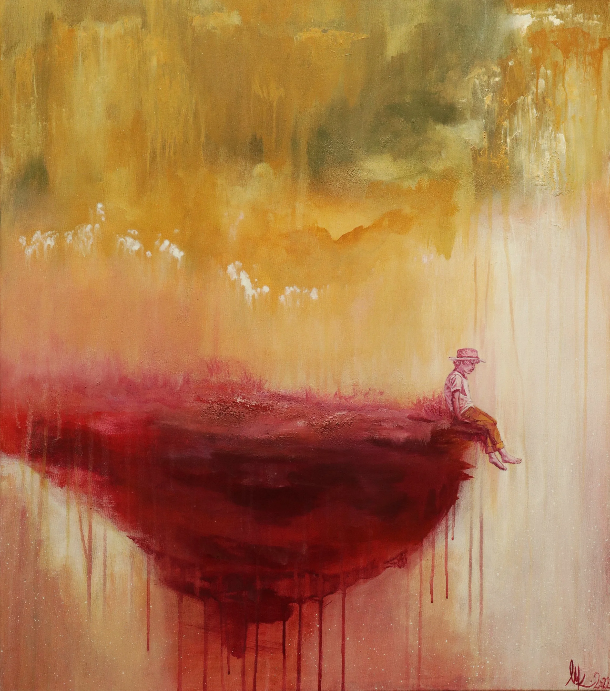 Jen malý chlapec, 70x80cm, akryl na plátně, 2022