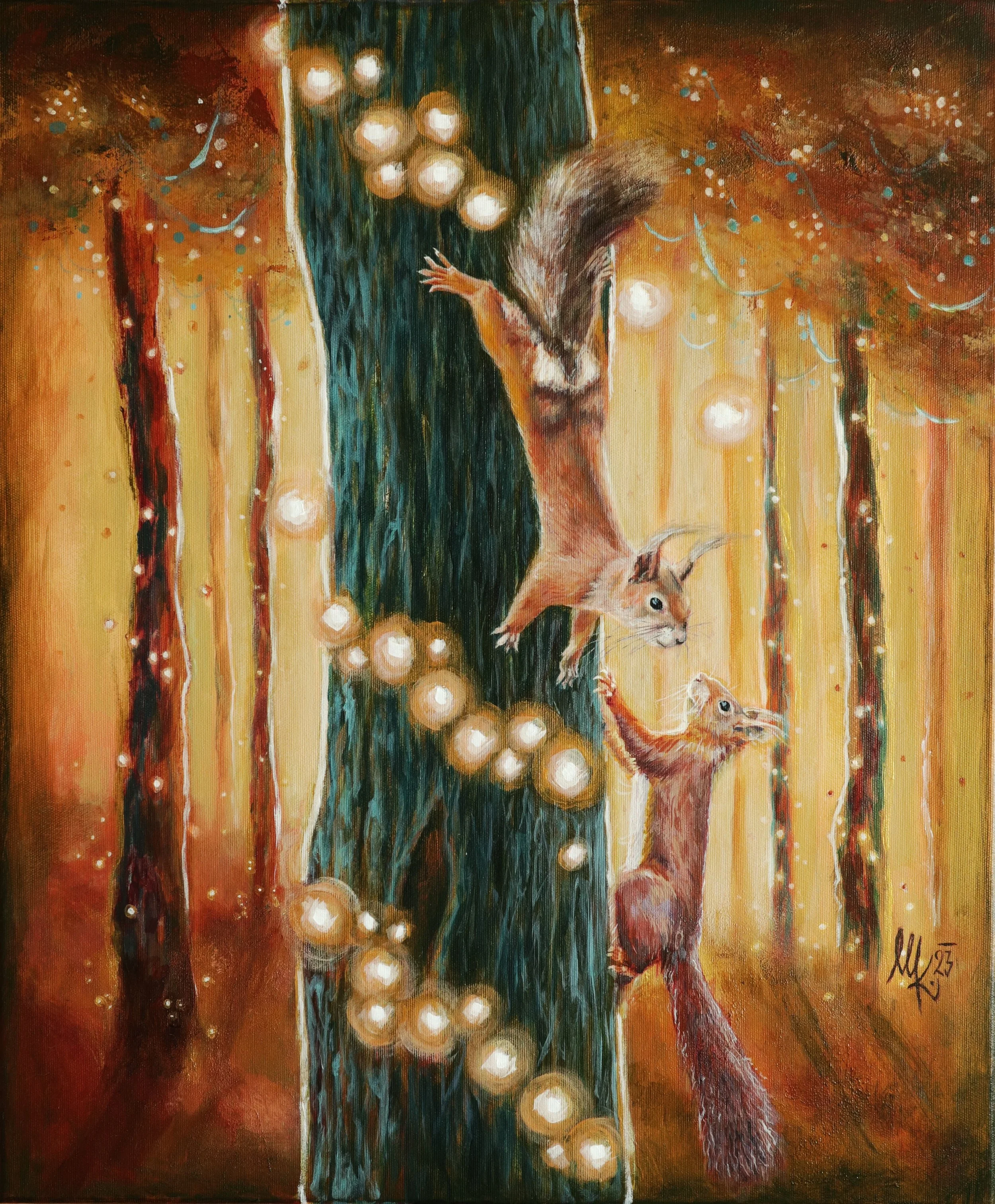 Ahoj drahoušku, ty jsi tu nová?, 50x60cm, akryl na plátně, 2023