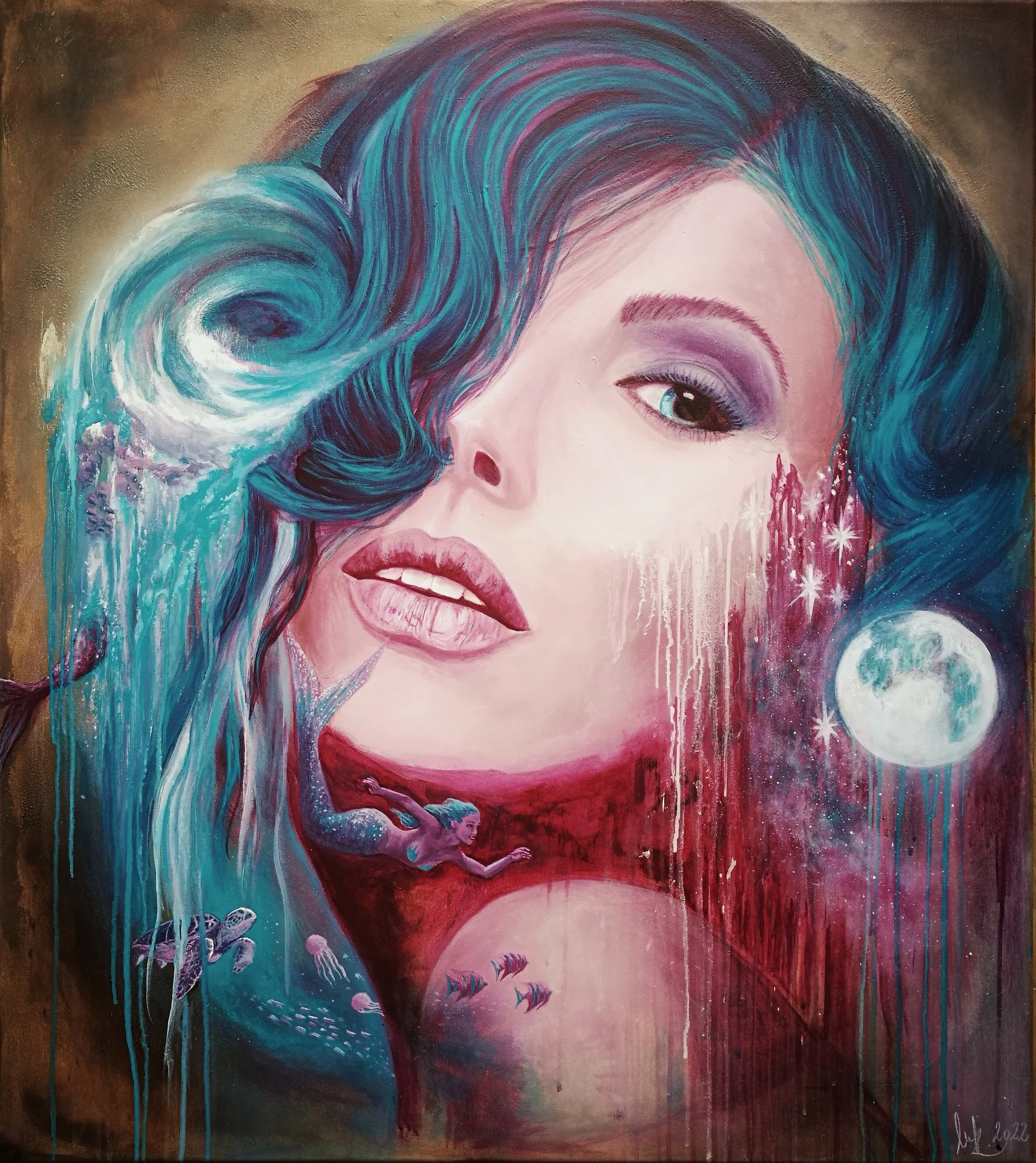 Milan, 80x90cm, akryl na plátně, 2022