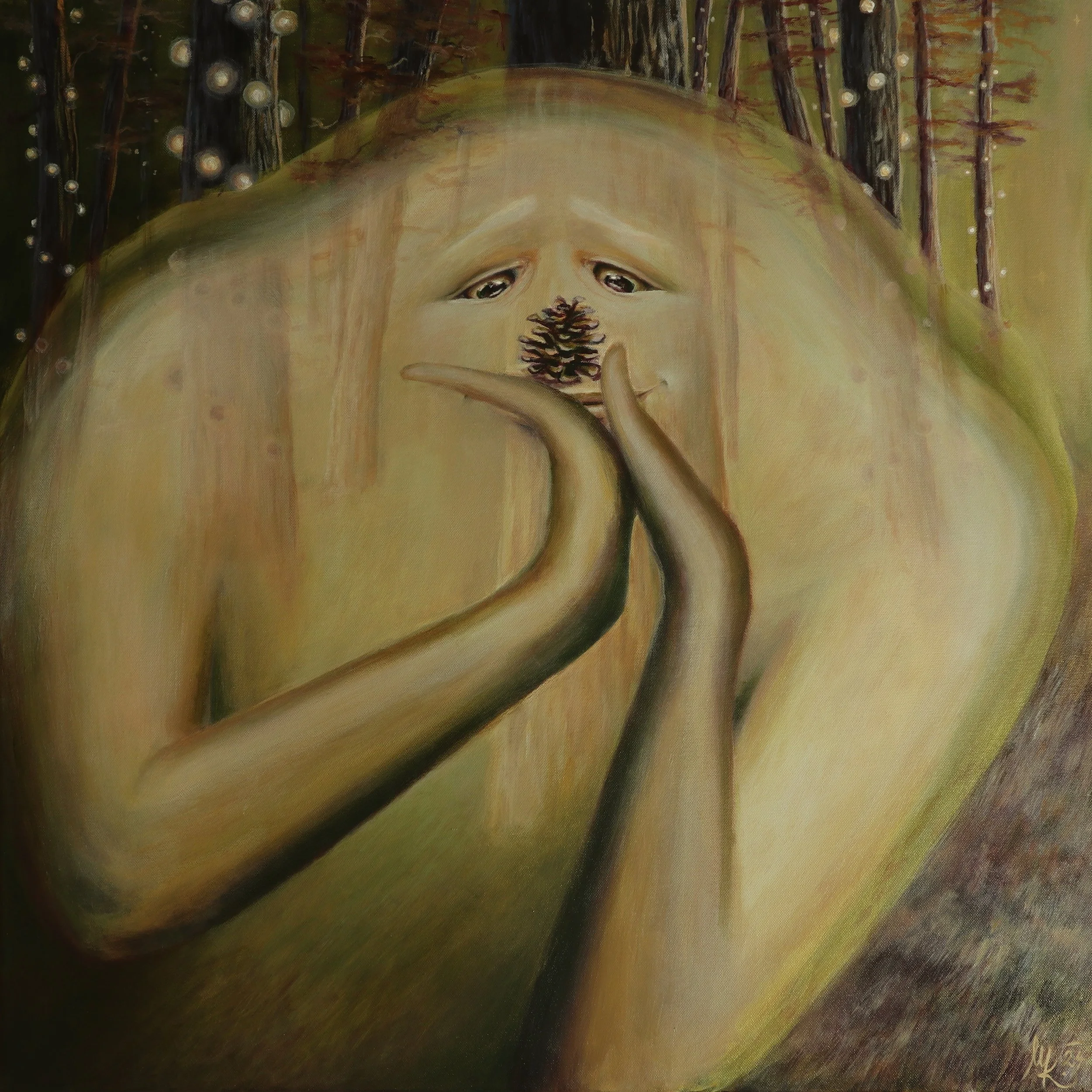 Šištičko překrásná, 70x70cm, akryl na plátně, 2024