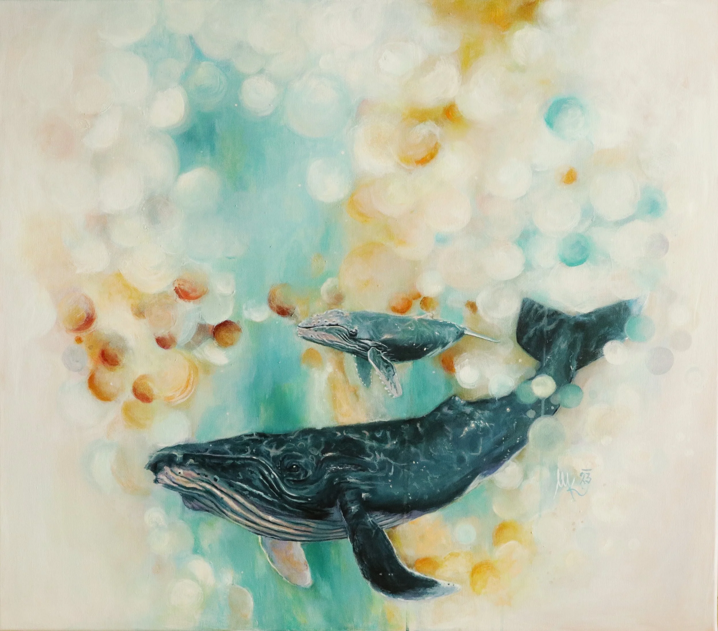 Hlubina, 80x70cm, akryl na plátně, 2023