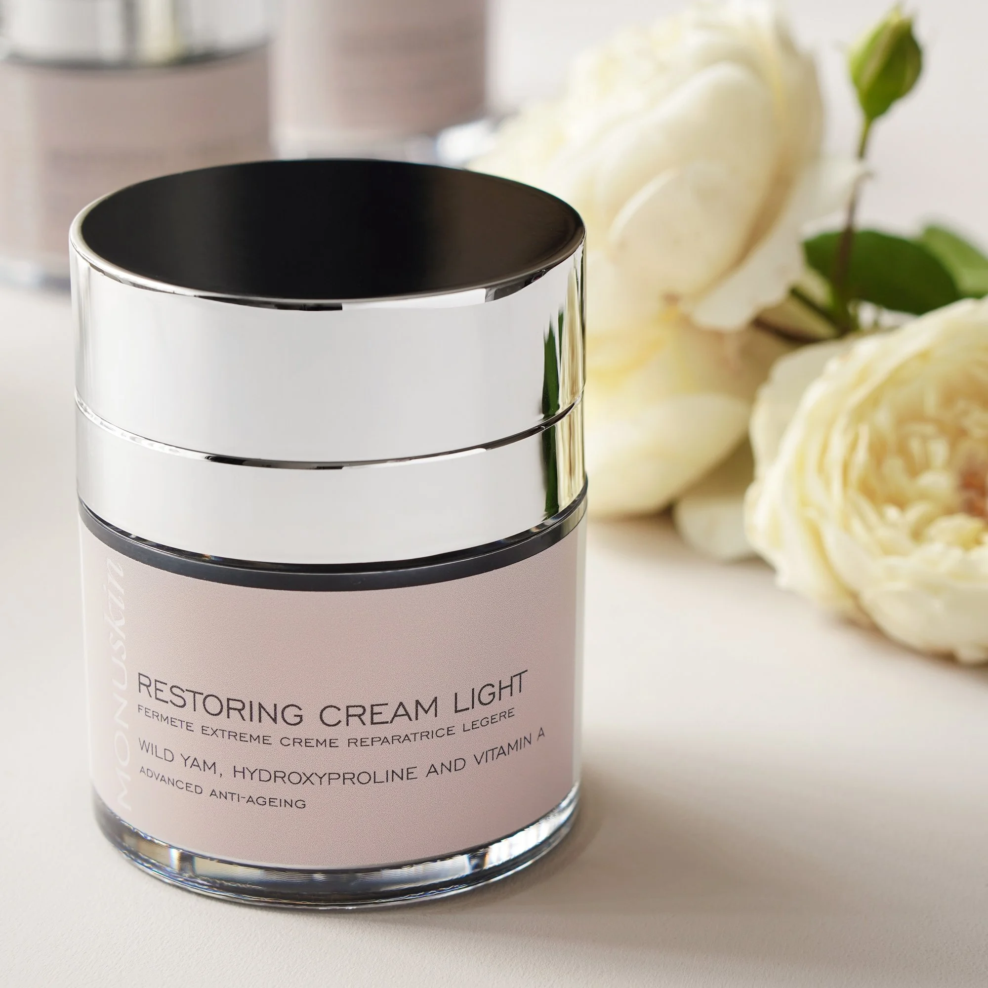 Restoring Cream Light + Firming Fiji Oil

The perfect pairing for instant hydration and glow. Restoring Cream Light replenishes and smooths, while Firming Fiji Oil seals in moisture and firms with Bois de Rose and Patchouli. Two steps, one radiant co