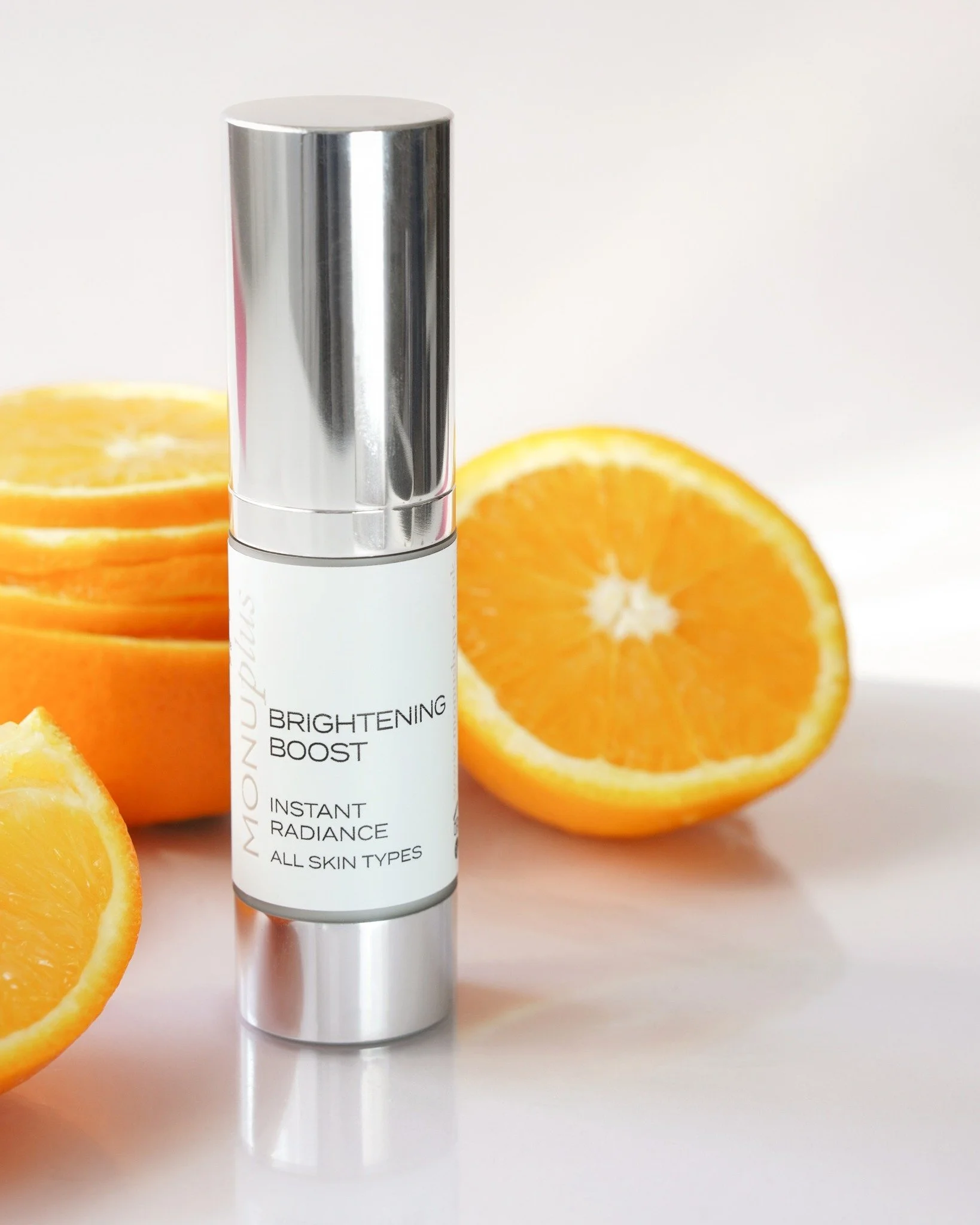 Skin looking a little tired, uneven or lacking its usual glow?

Brightening Boost is designed to bring it back.

With a carefully balanced blend of active ingredients, it helps to smooth, hydrate and revive the complexion &mdash; supporting a brighte
