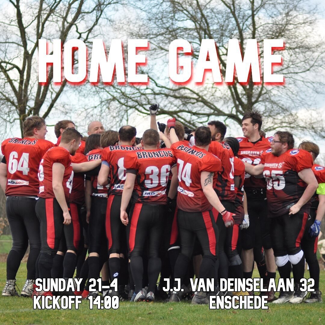 🚨HOME GAME ANNOUNCEMENT🚨
On sunday the 21st of April the Gladiators will take the field in Enschede! If you love American Football or want to see a new sport on a beautiful sunday afternoon, you do not want to miss this!

Also interested in America