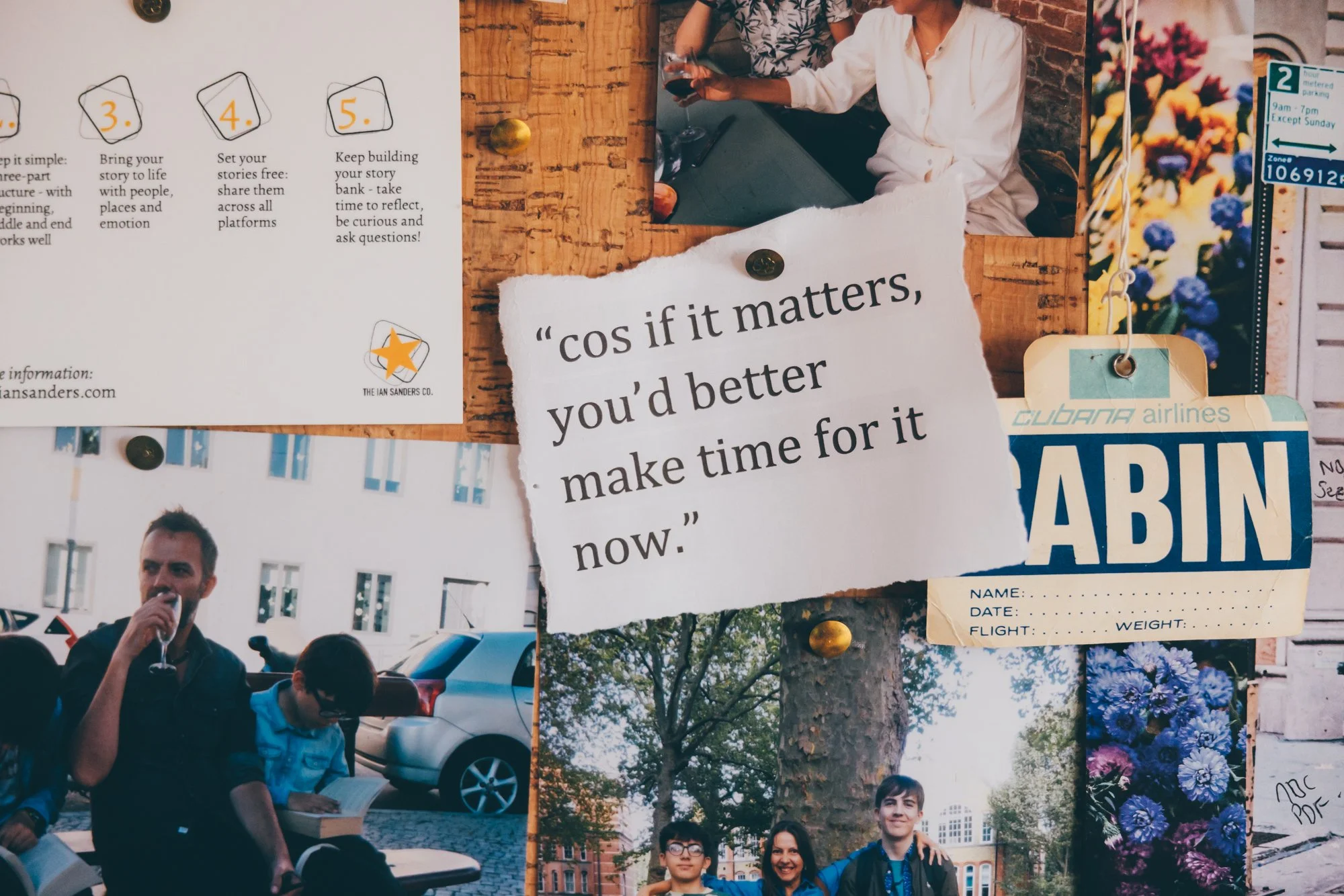 If it matters, you'd better make time for it now