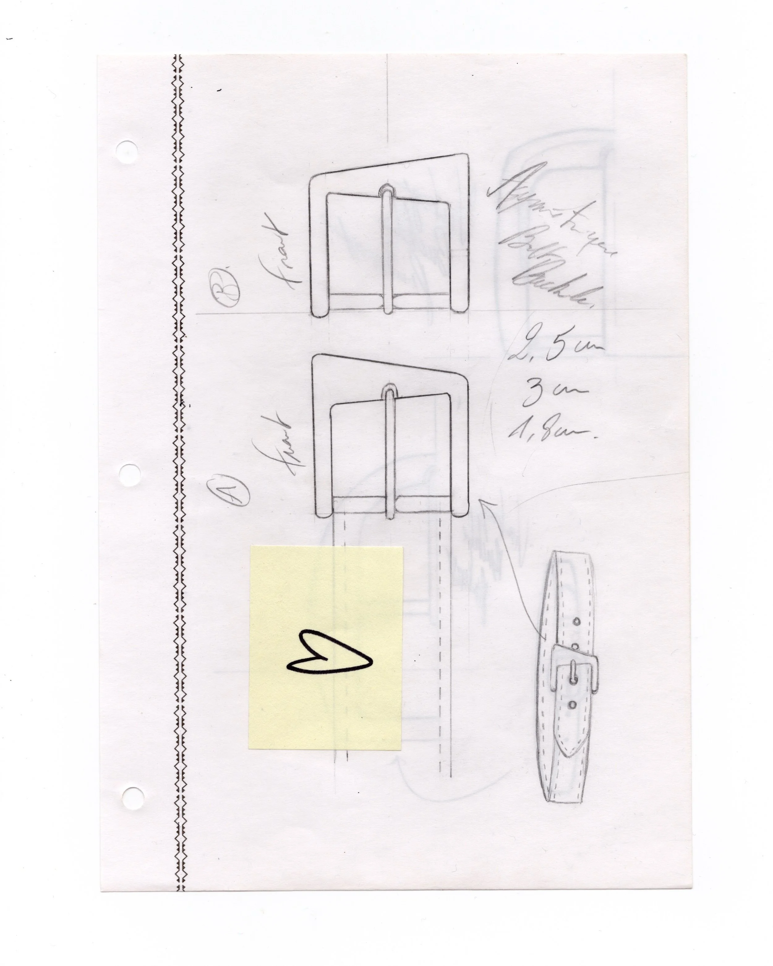 Belt Collection — Sketchbook Pages

A selection of research and development sketches exploring proportion, hardware articulation, and construction logic within belt design.