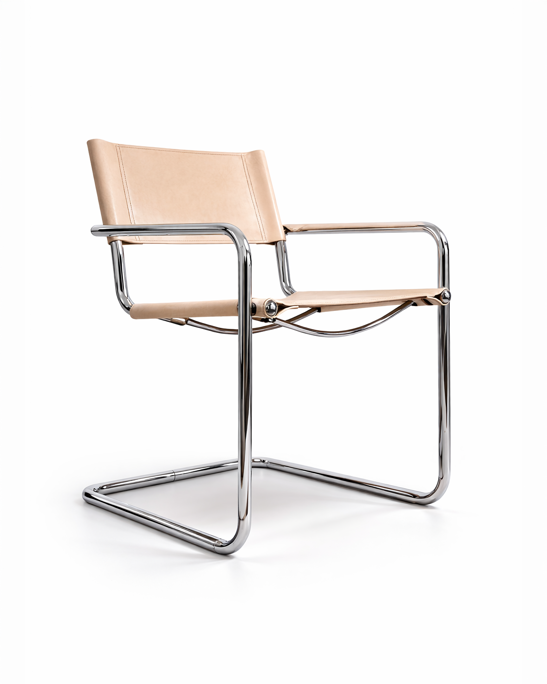 Marcel Breuer B34— Leather Seat Reconstruction
Restoration of a tubular steel B34 chair, featuring a newly crafted leather seat, reinterpreting the original woven format through saddle construction.