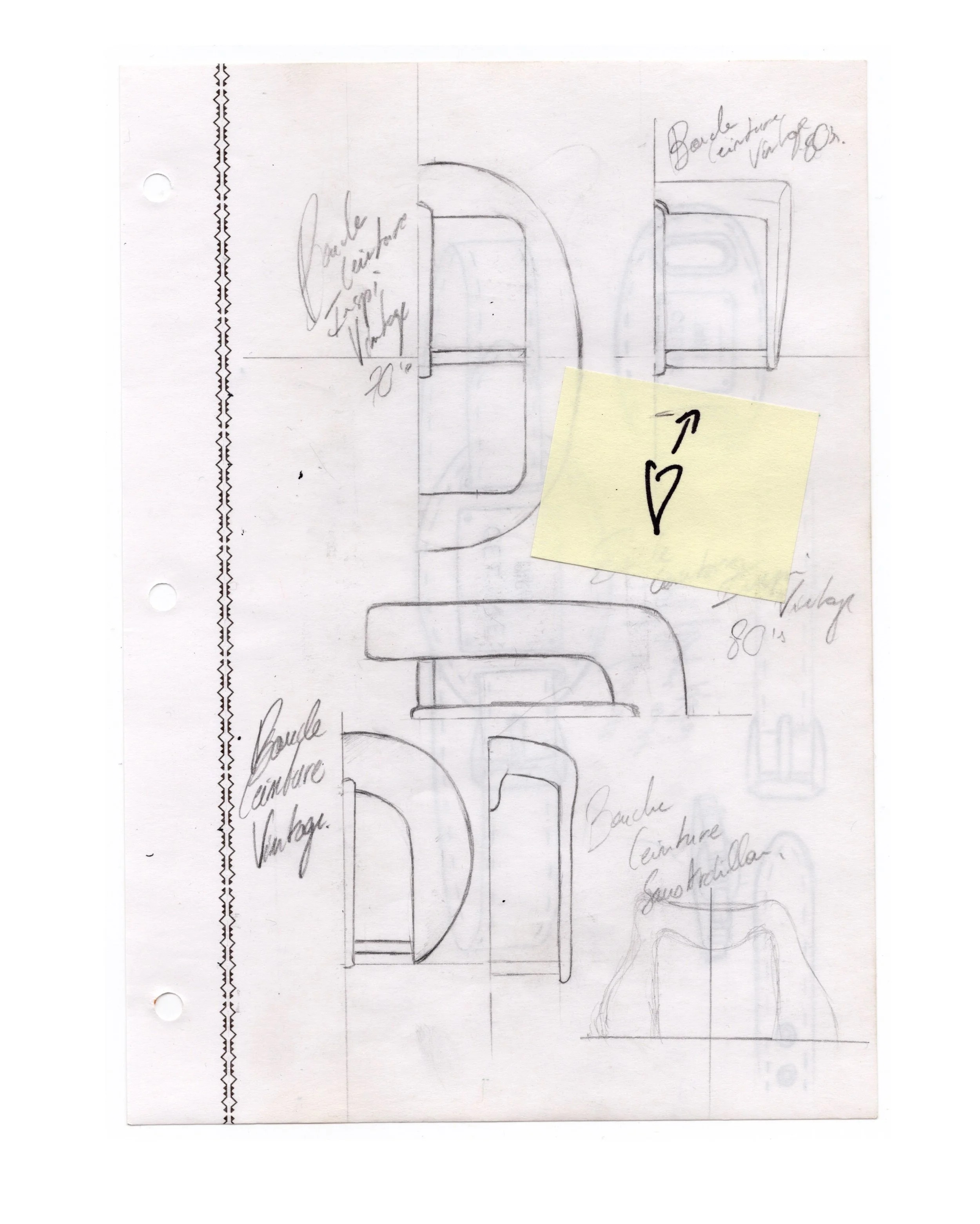 Belt Collection — Sketchbook Pages

A selection of research and development sketches exploring proportion, hardware articulation, and construction logic within belt design.