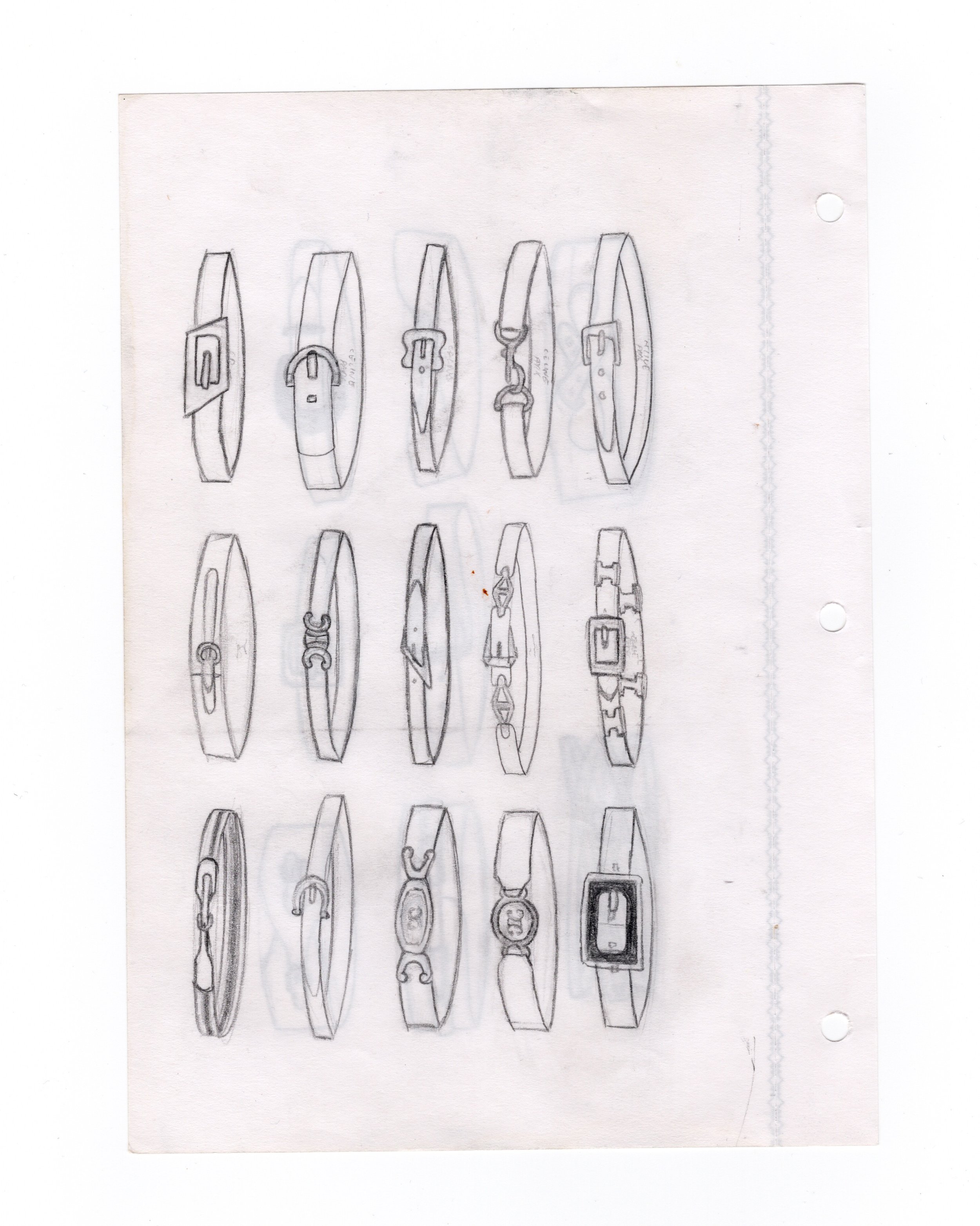 Belt Collection — Sketchbook Pages

A selection of research and development sketches exploring proportion, hardware articulation, and construction logic within belt design.