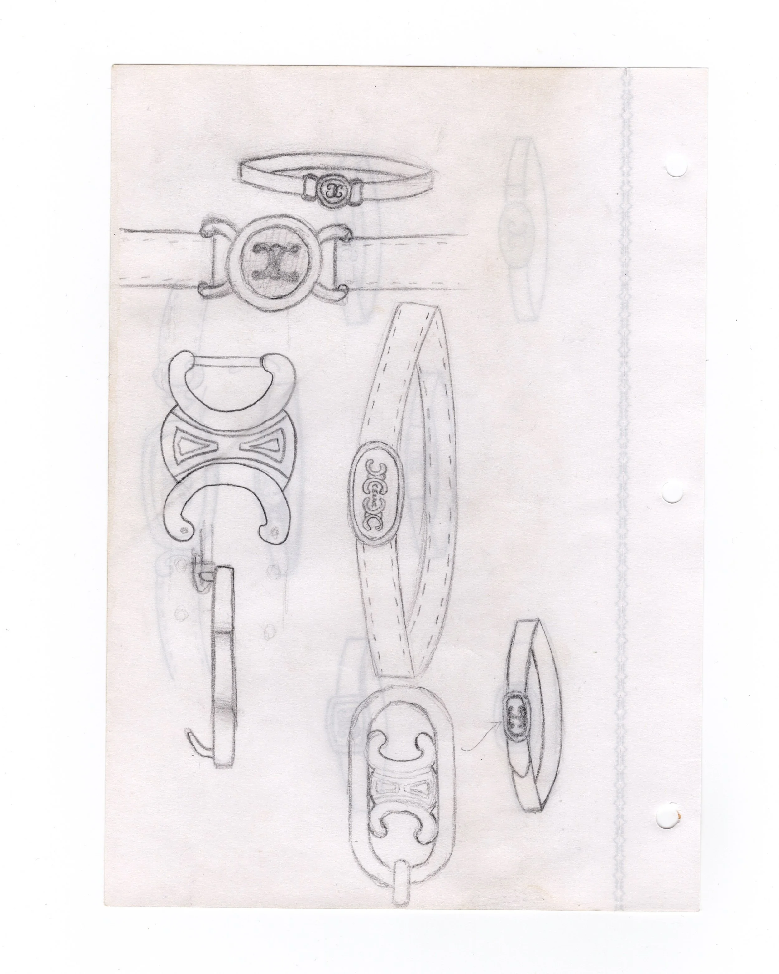Belt Collection — Sketchbook Pages

A selection of research and development sketches exploring proportion, hardware articulation, and construction logic within belt design.