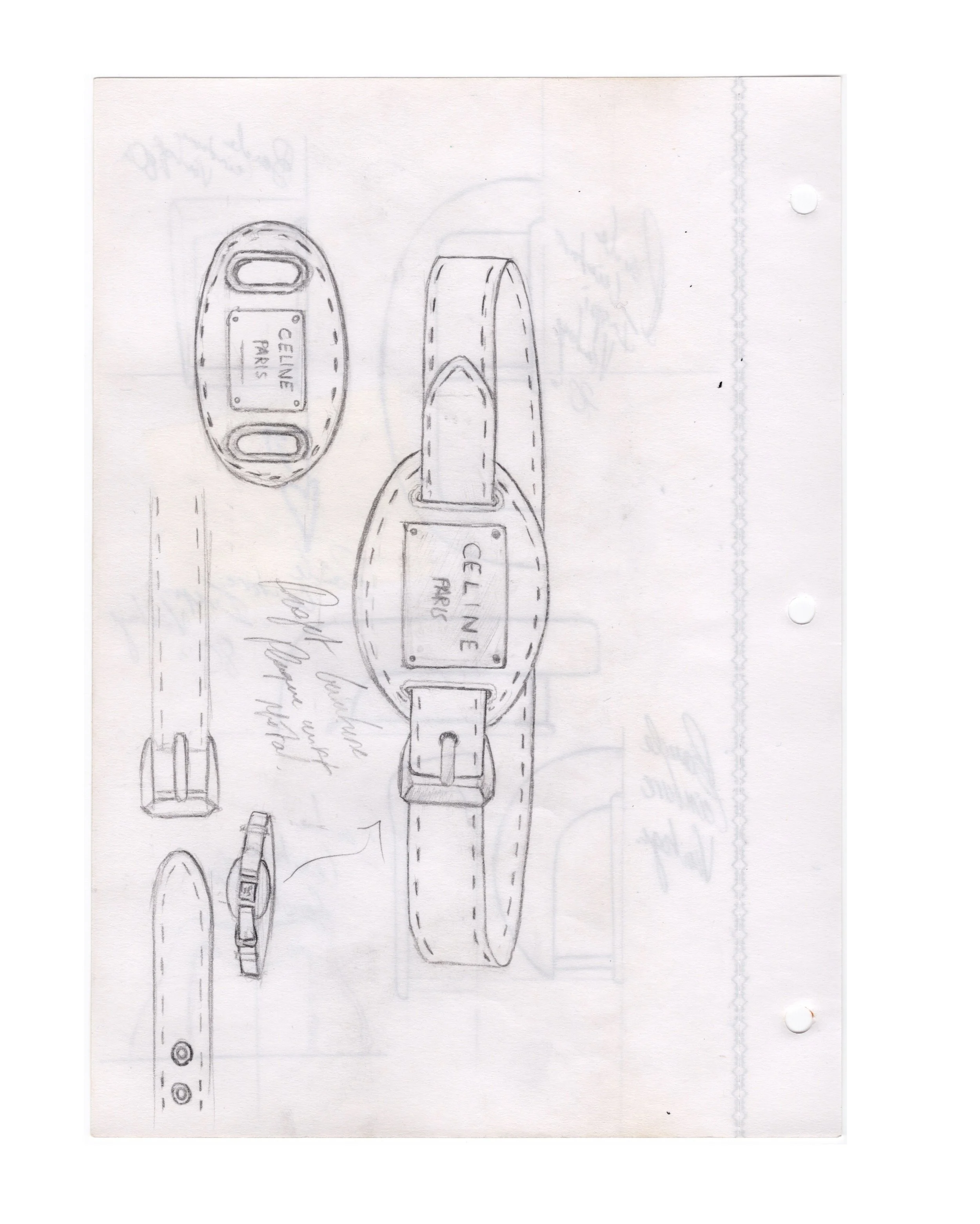 Belt Collection — Sketchbook Pages

A selection of research and development sketches exploring proportion, hardware articulation, and construction logic within belt design.