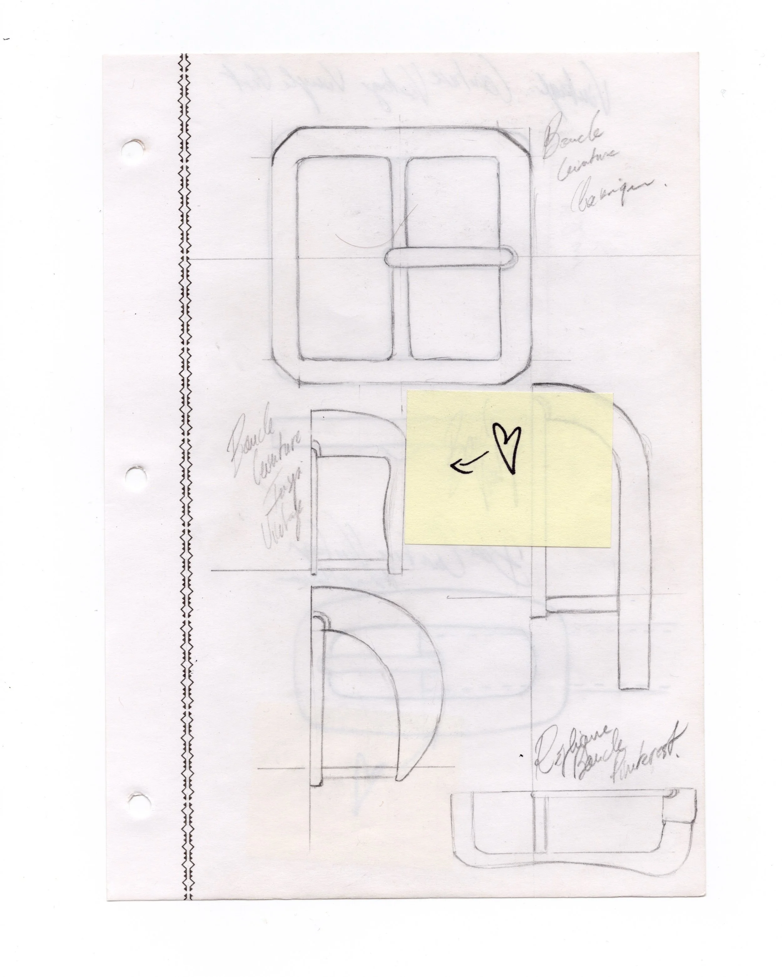 Belt Collection — Sketchbook Pages

A selection of research and development sketches exploring proportion, hardware articulation, and construction logic within belt design.