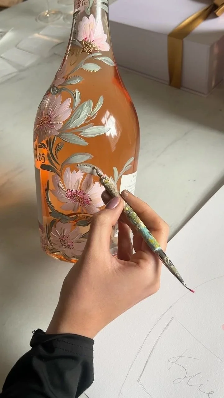 Craft Night: Wine Bottle Painting 🌸 