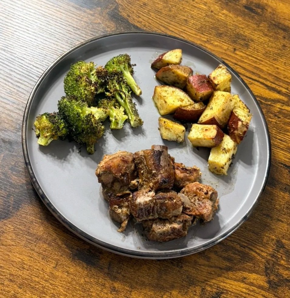 Crockpot Greek Ribs &amp; Lemon Roasted Sweet Potatoes