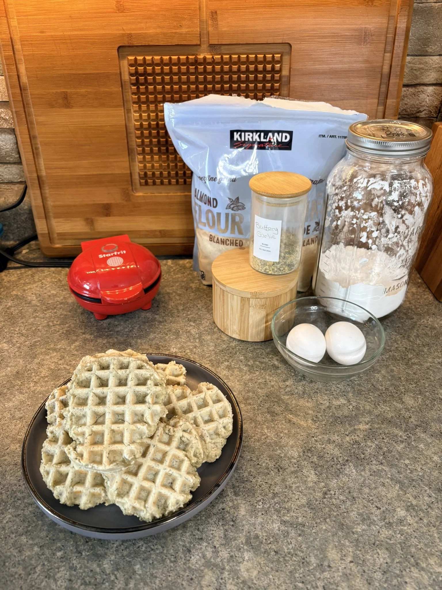 Almond Flour Waffle Maker Buns